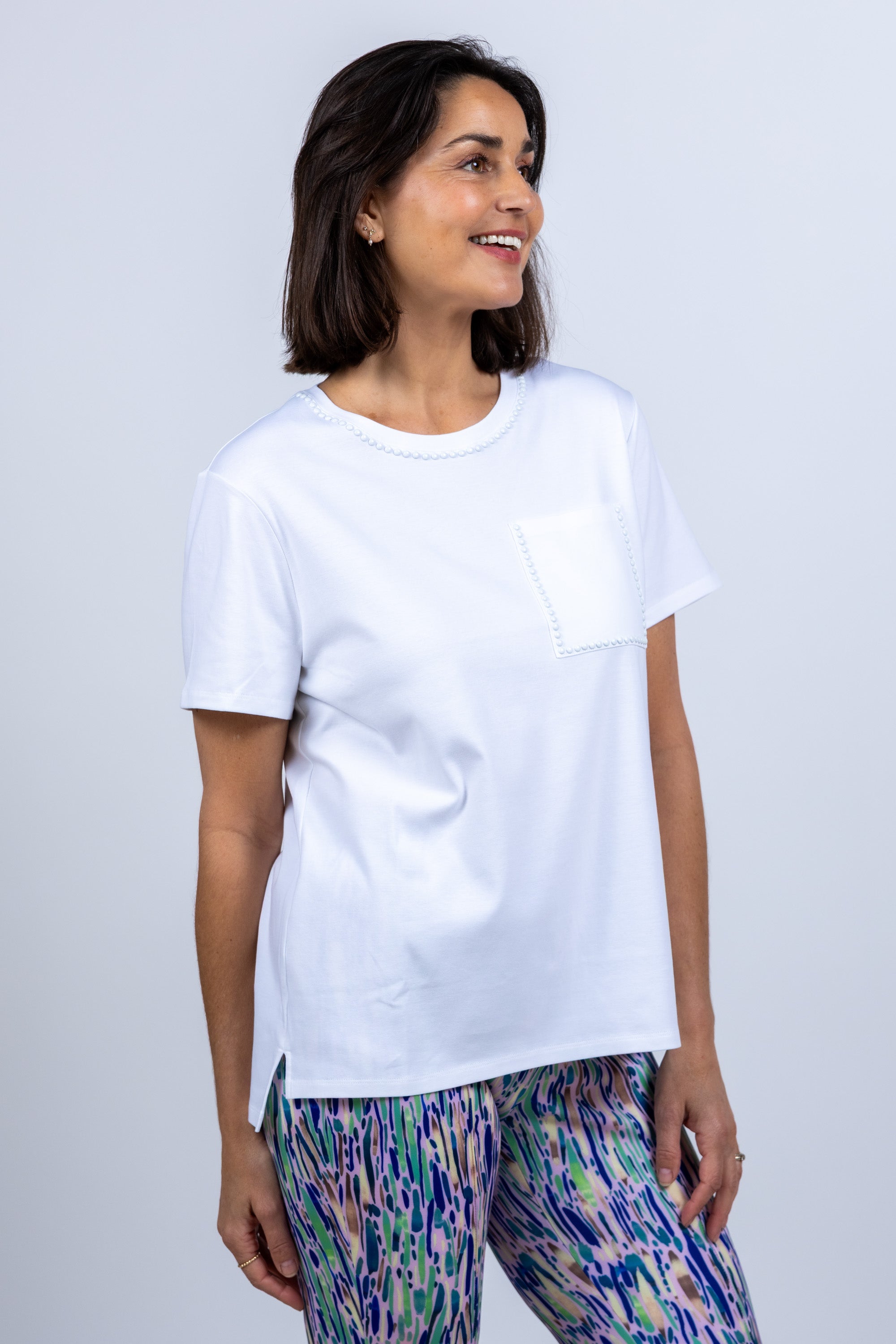 T-shirt met zak - Wit