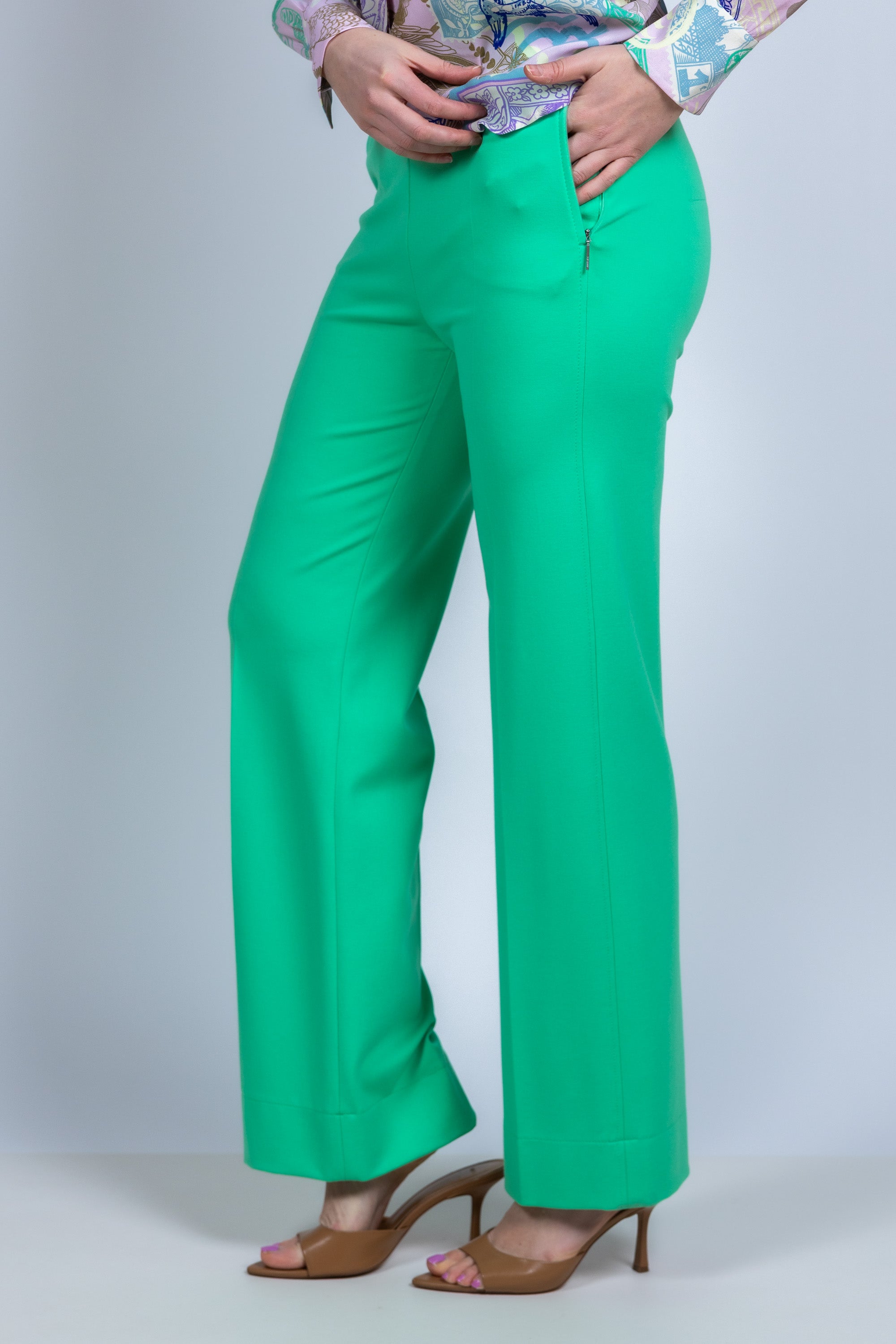 Broek met rechte pijpen - Appelgroen