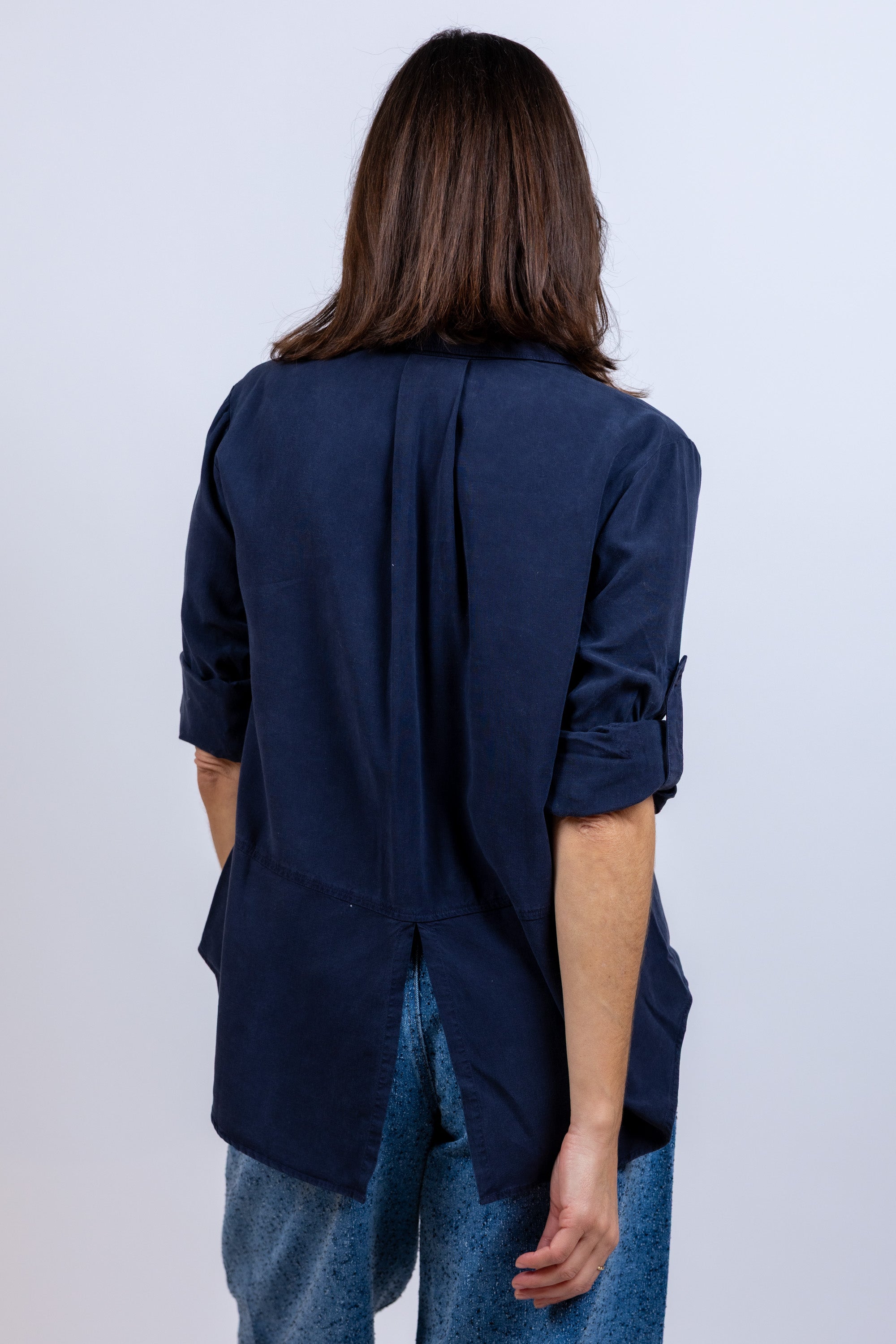 Blouse met zakken - Marine