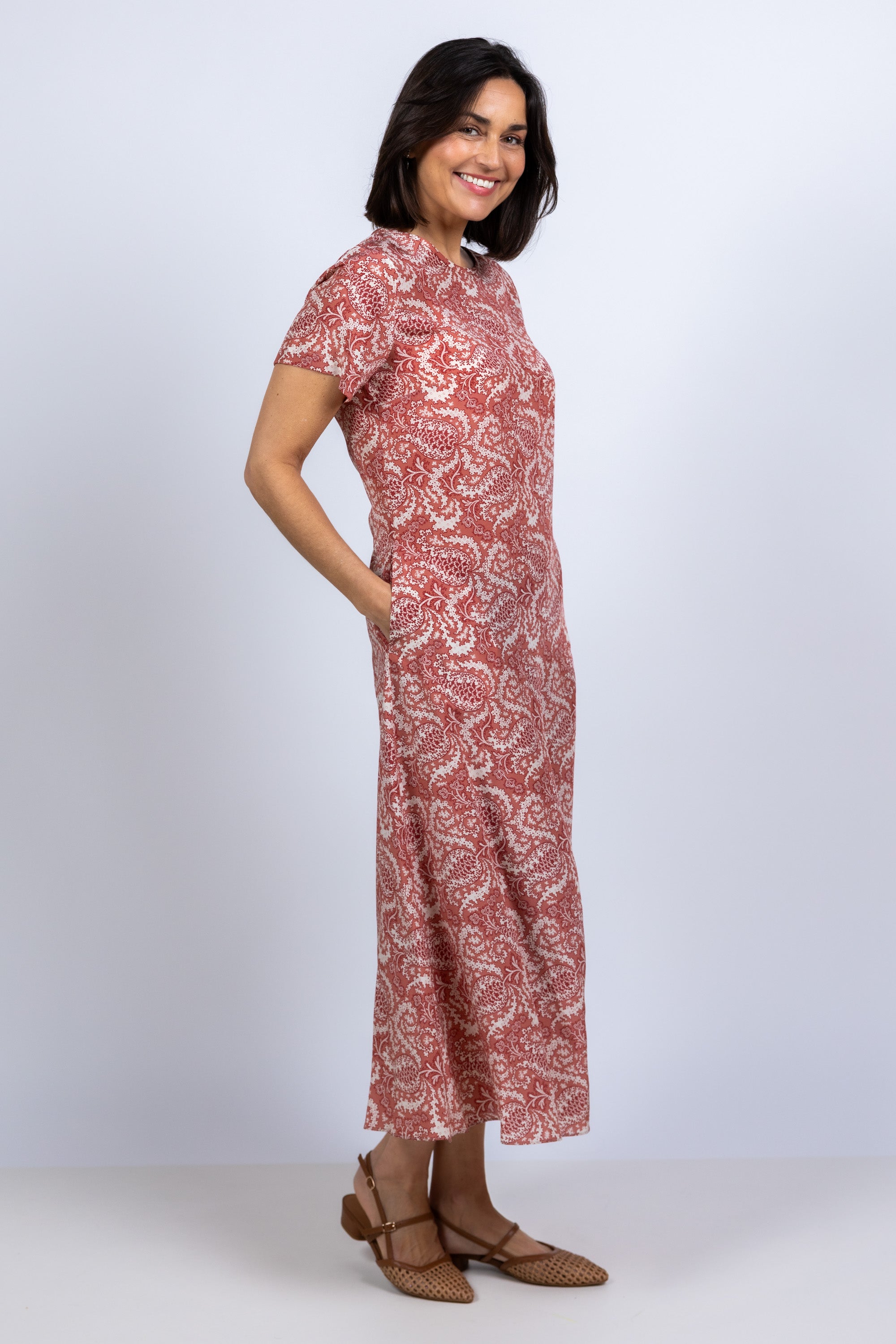 Jurk met print - Steenrood
