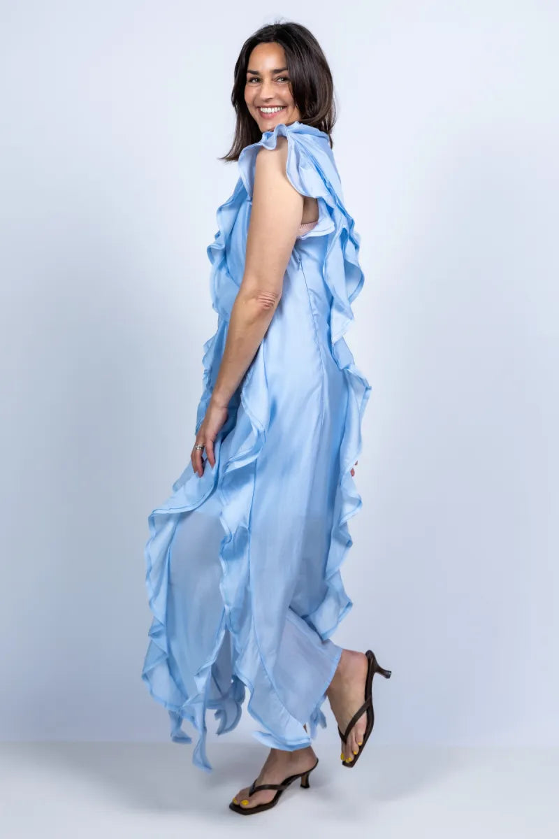 CPH MUSE CPH MUSE 207850 molly dres Jurk met ruches - Bleu