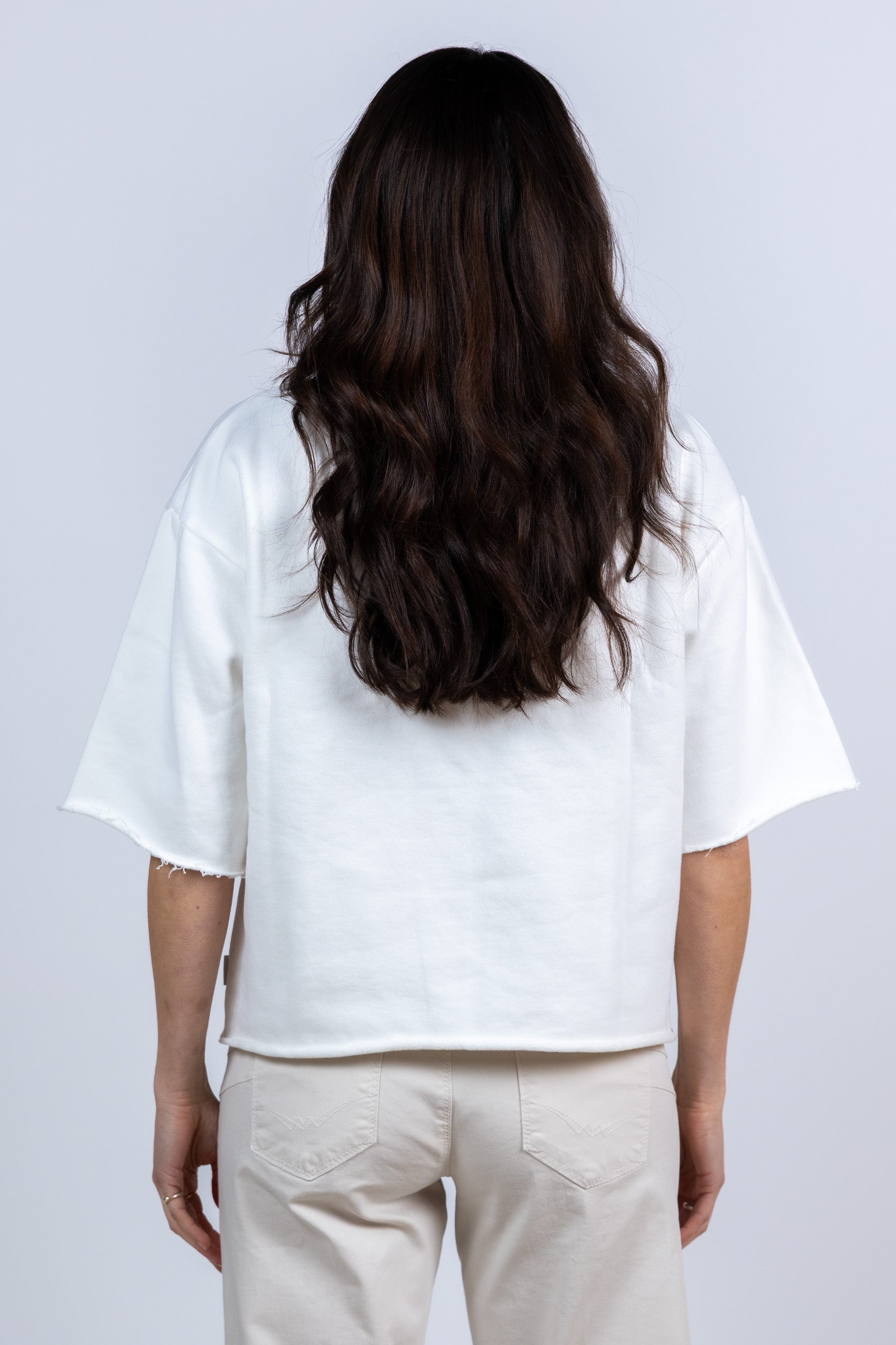 T-shirt met tekst - Ecru