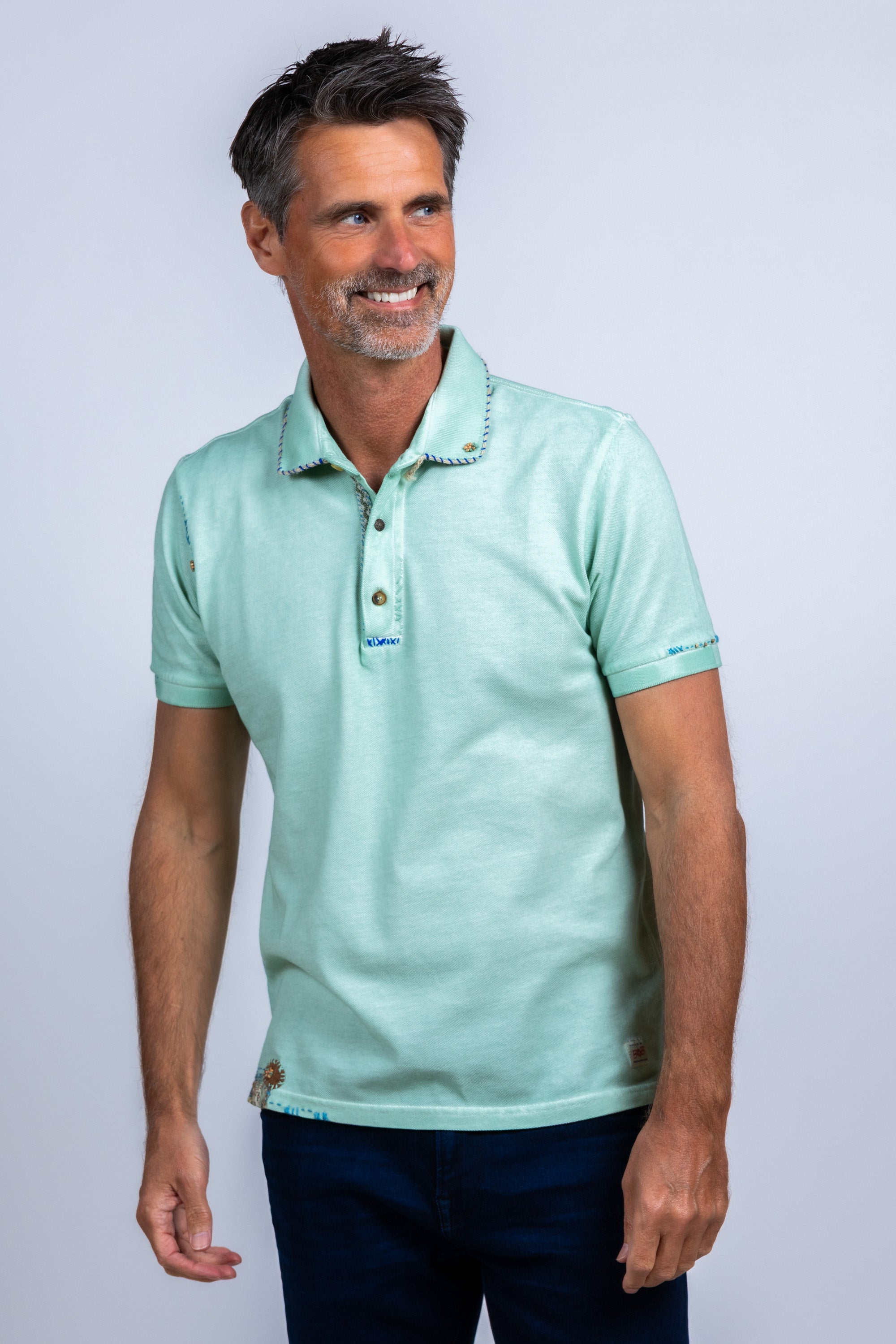 Polo met knopen - Mint