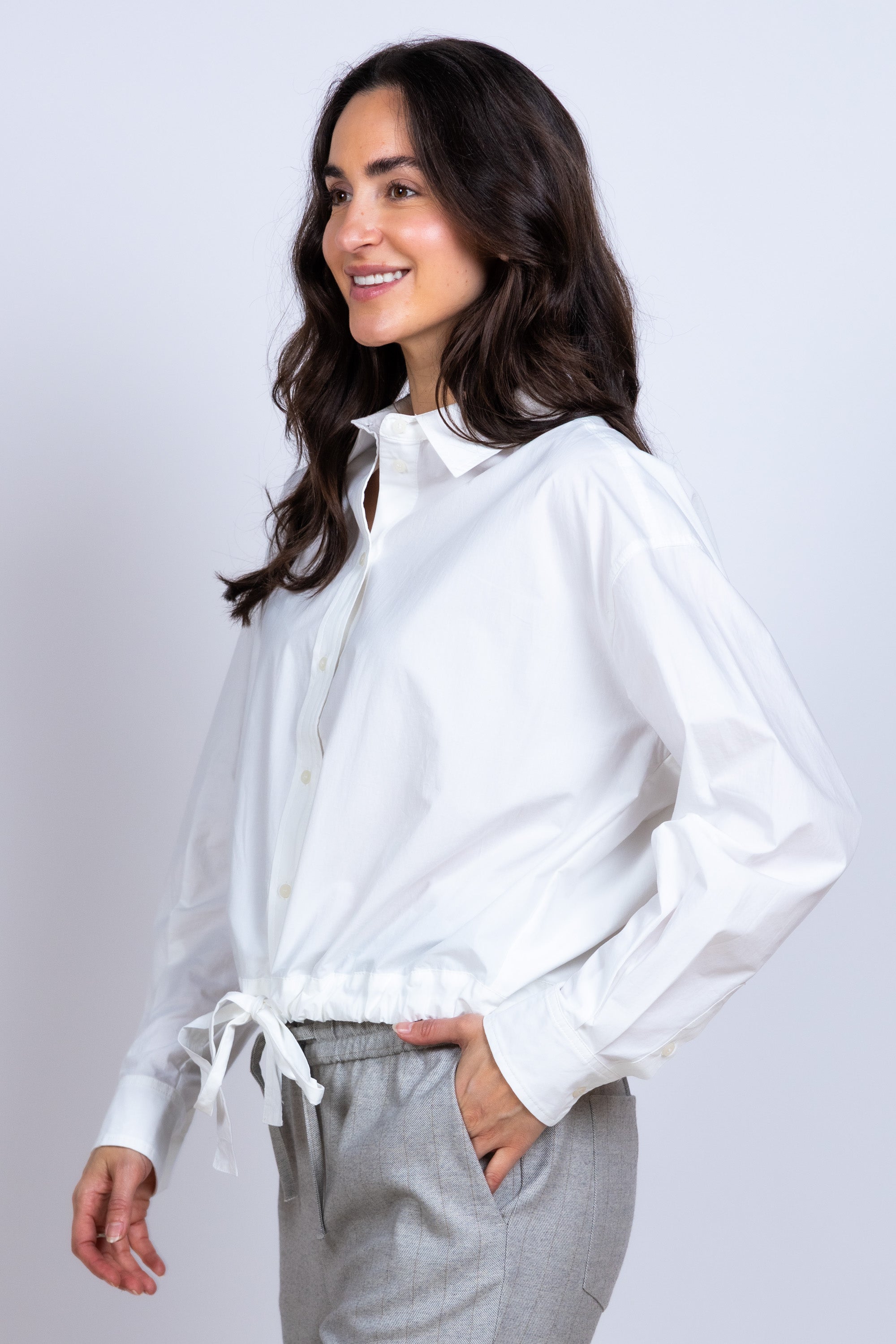 Blouse met strik - Ecru