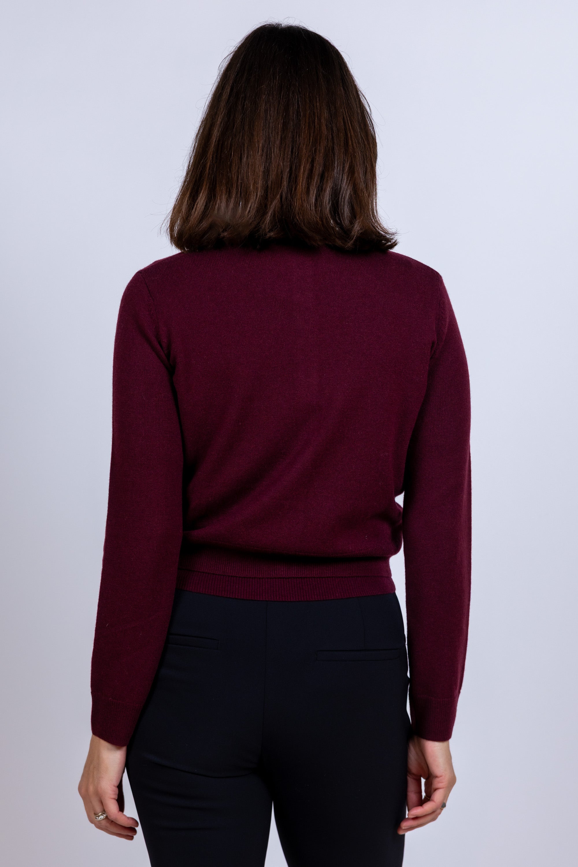 Vest met knopen - Donkerbordeaux