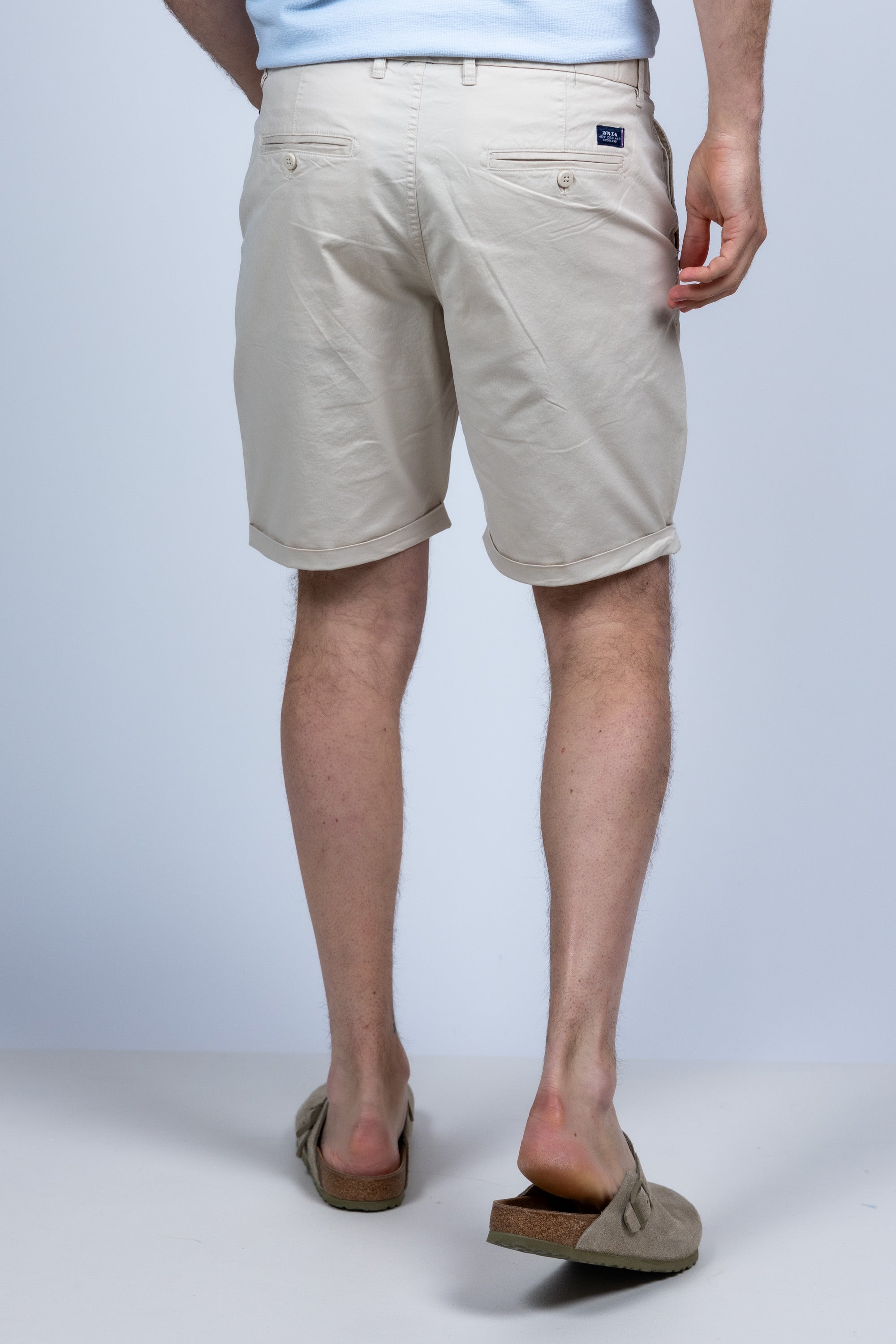 Korte broek met omslag - Beige