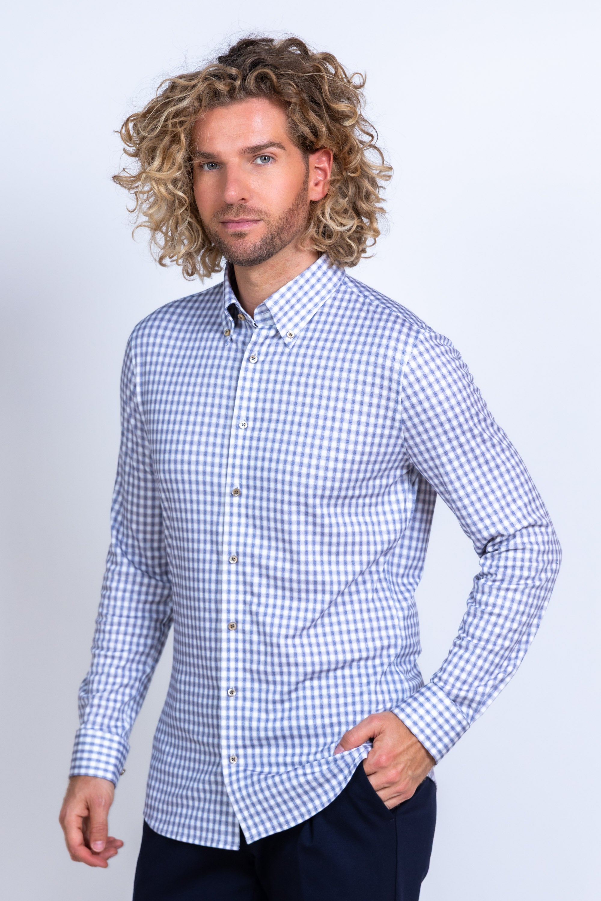 Overhemd met ruit - Zand