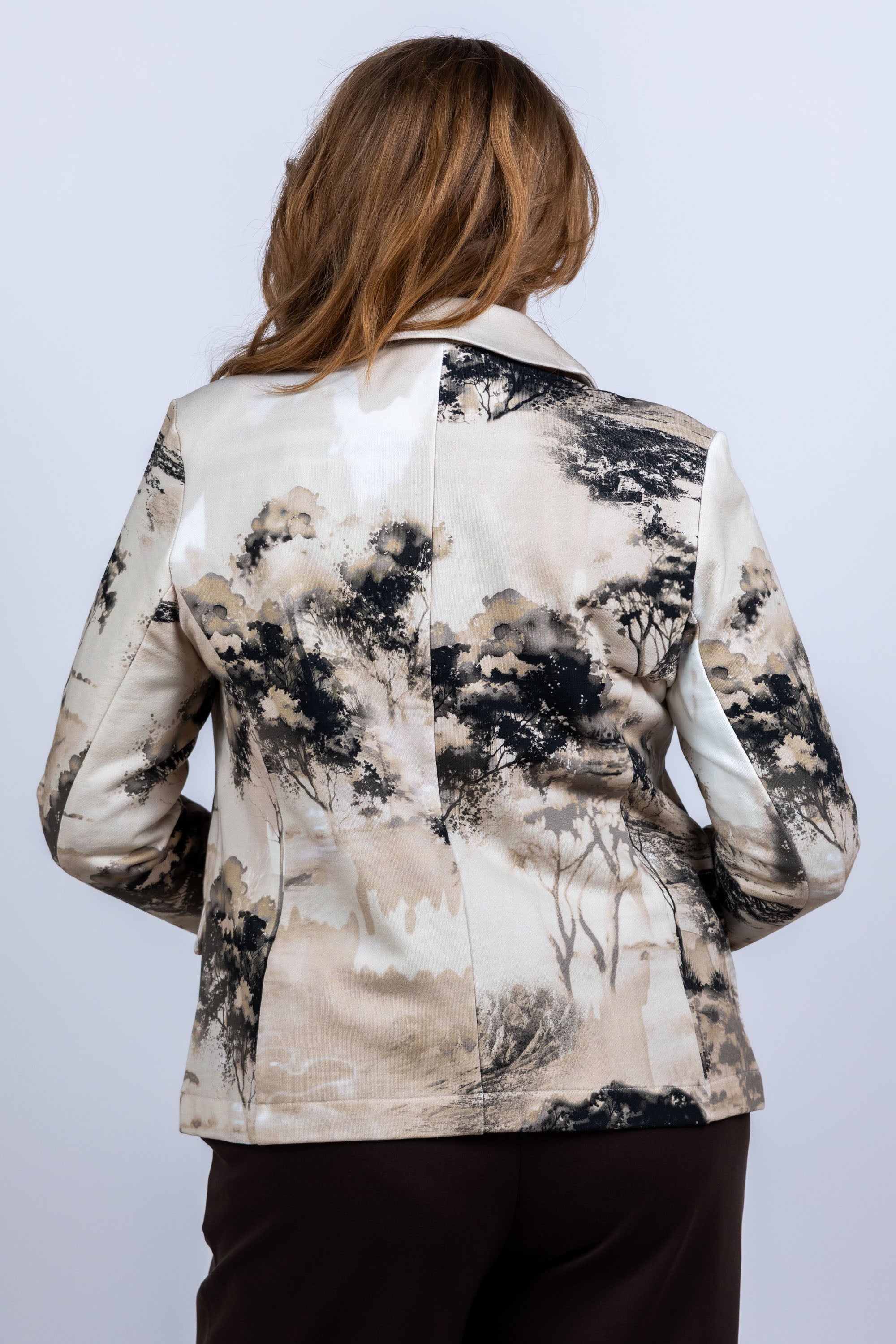 Blazer met print - Zand