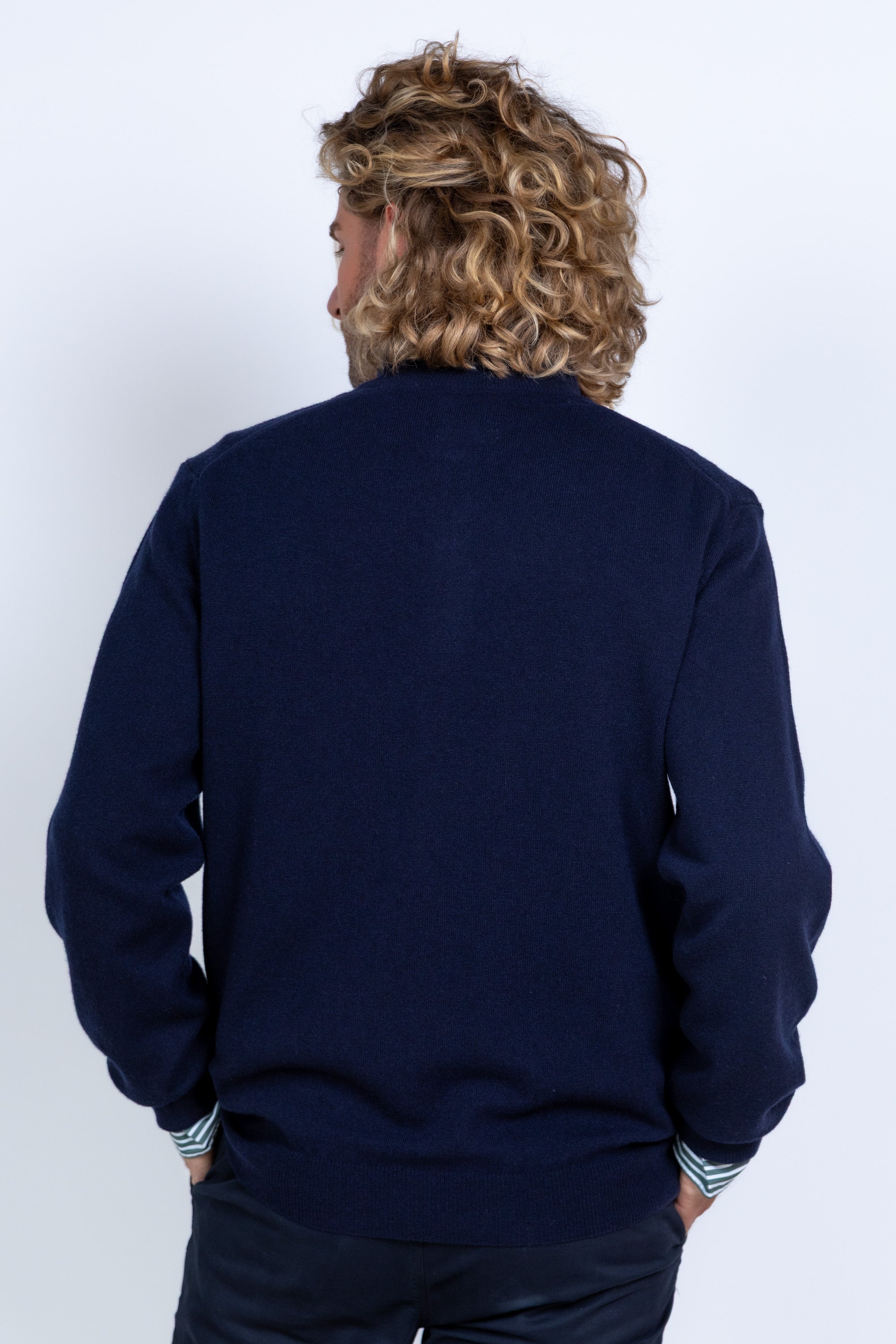 Trui met opstaande kraag - Marine