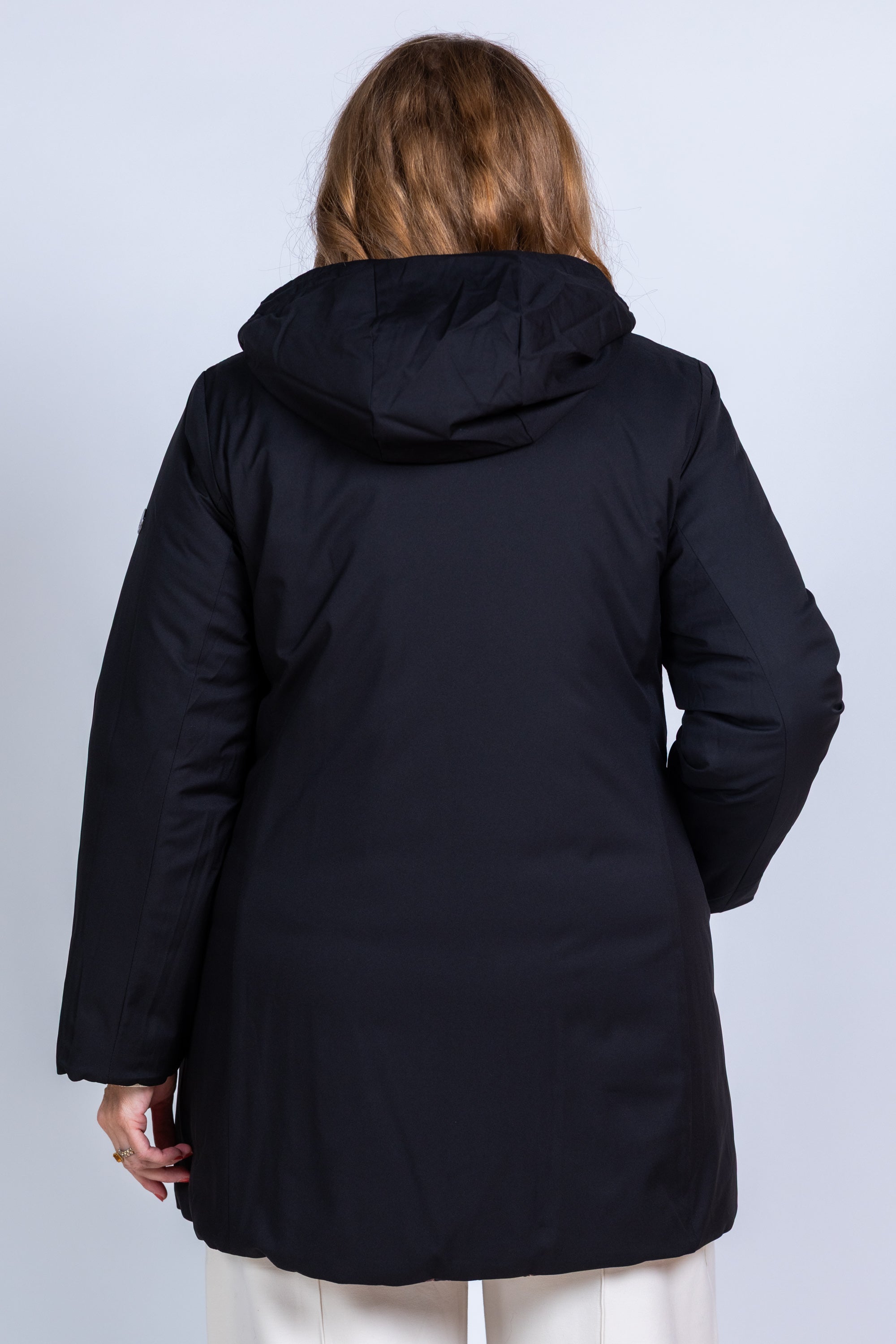 Gewatteerde reversible jas met capuchon - Zwart