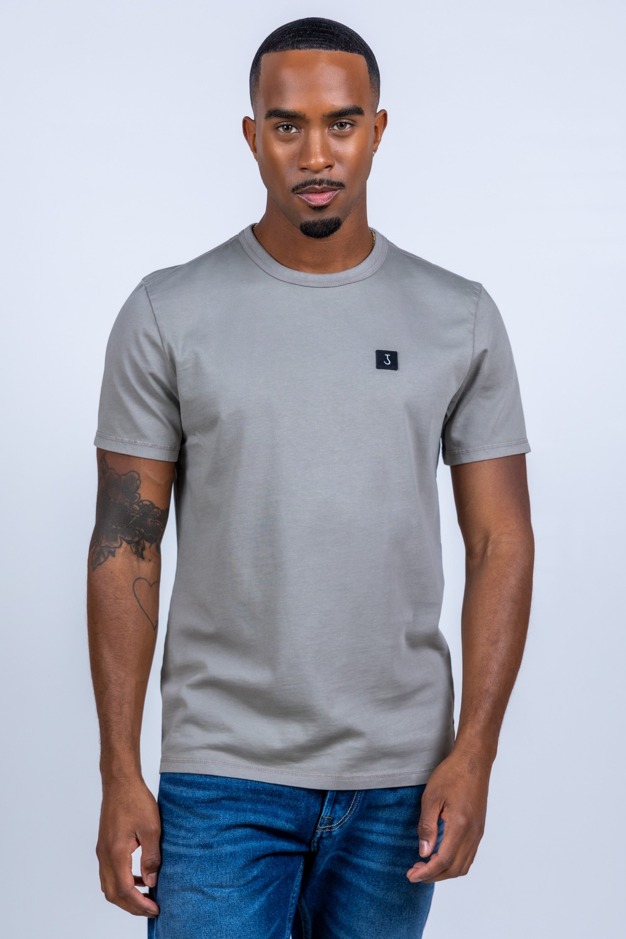 T-shirt met logo - Khaki