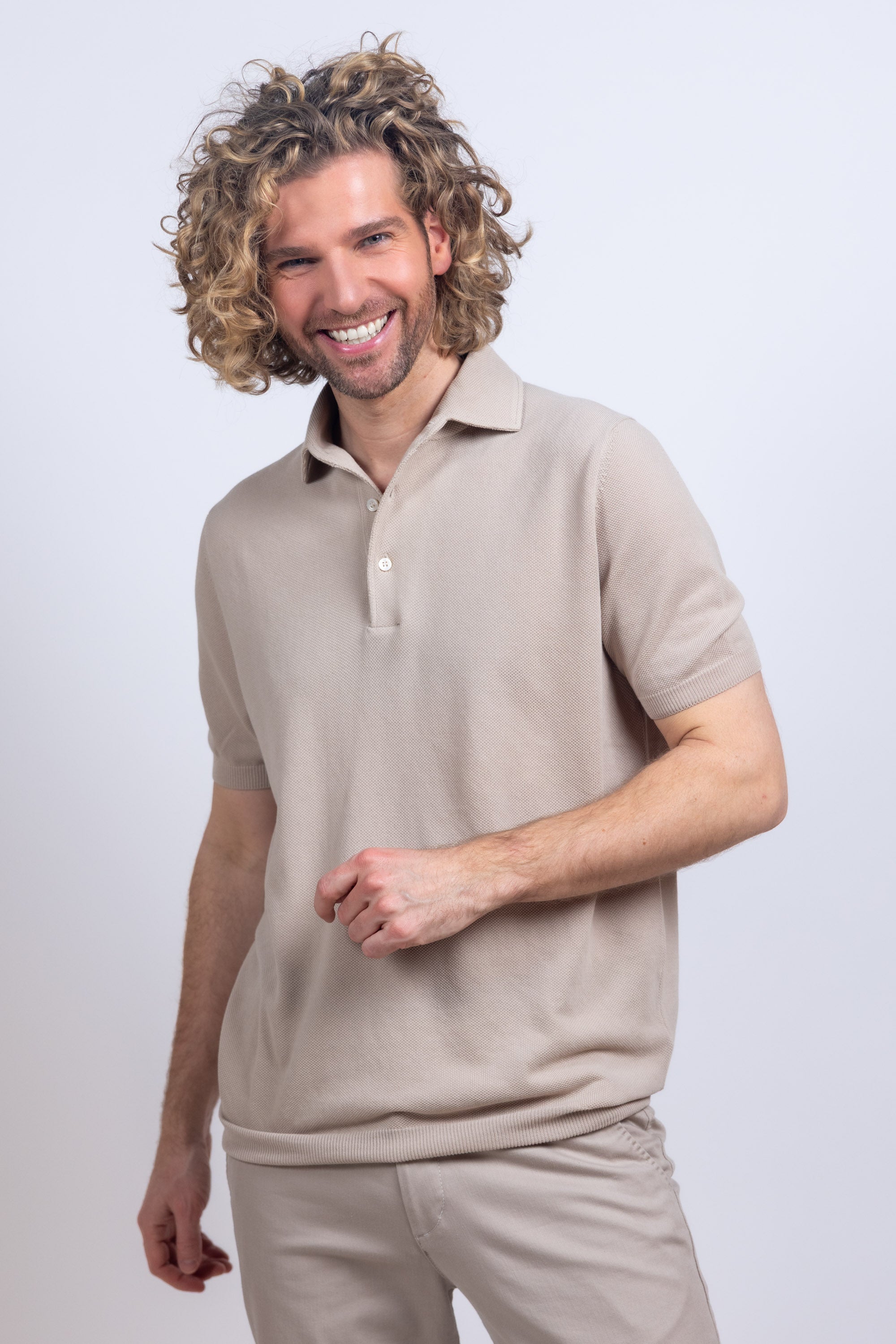 Polo met korte mouwen - Beige