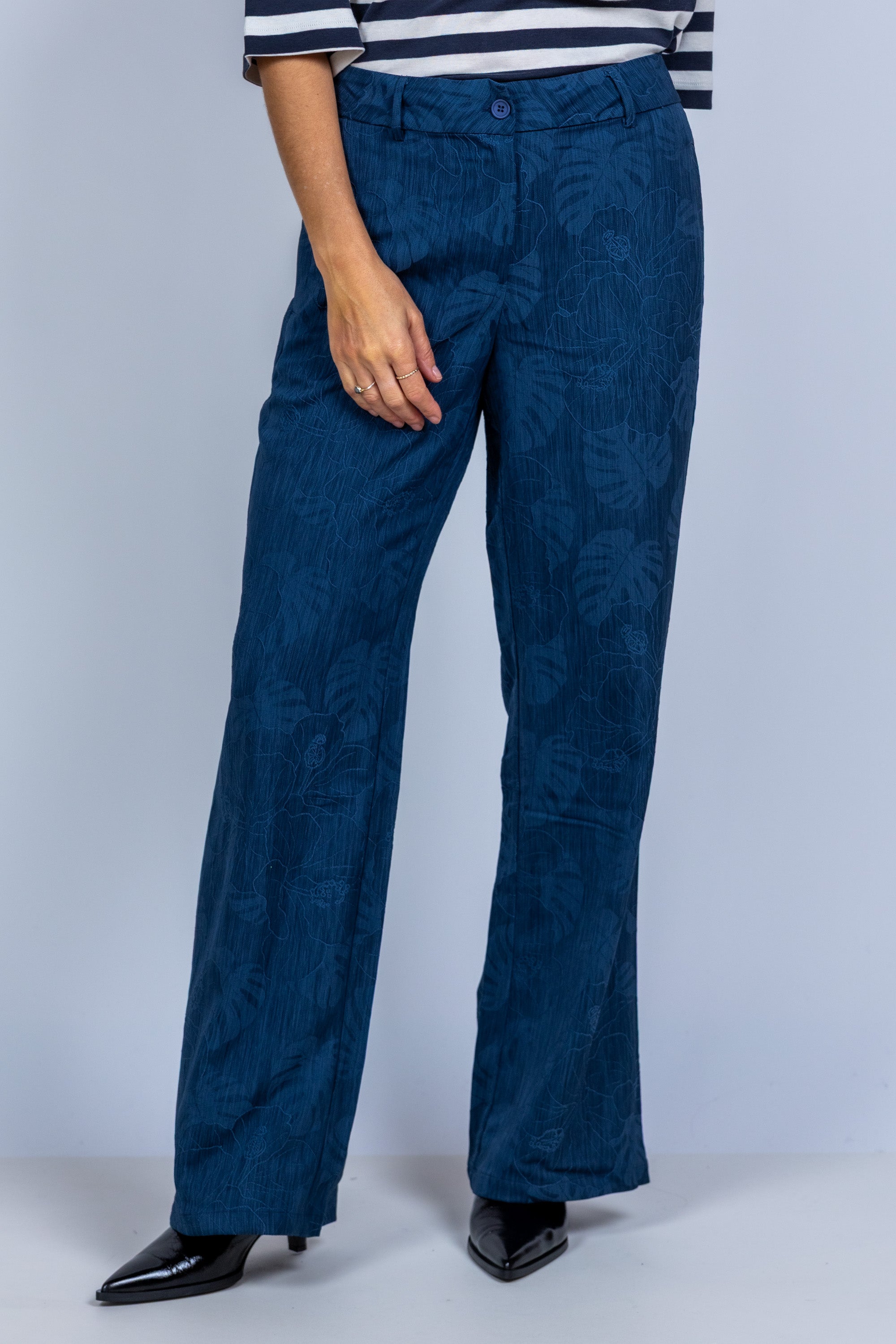 Wijde broek met print - Marine