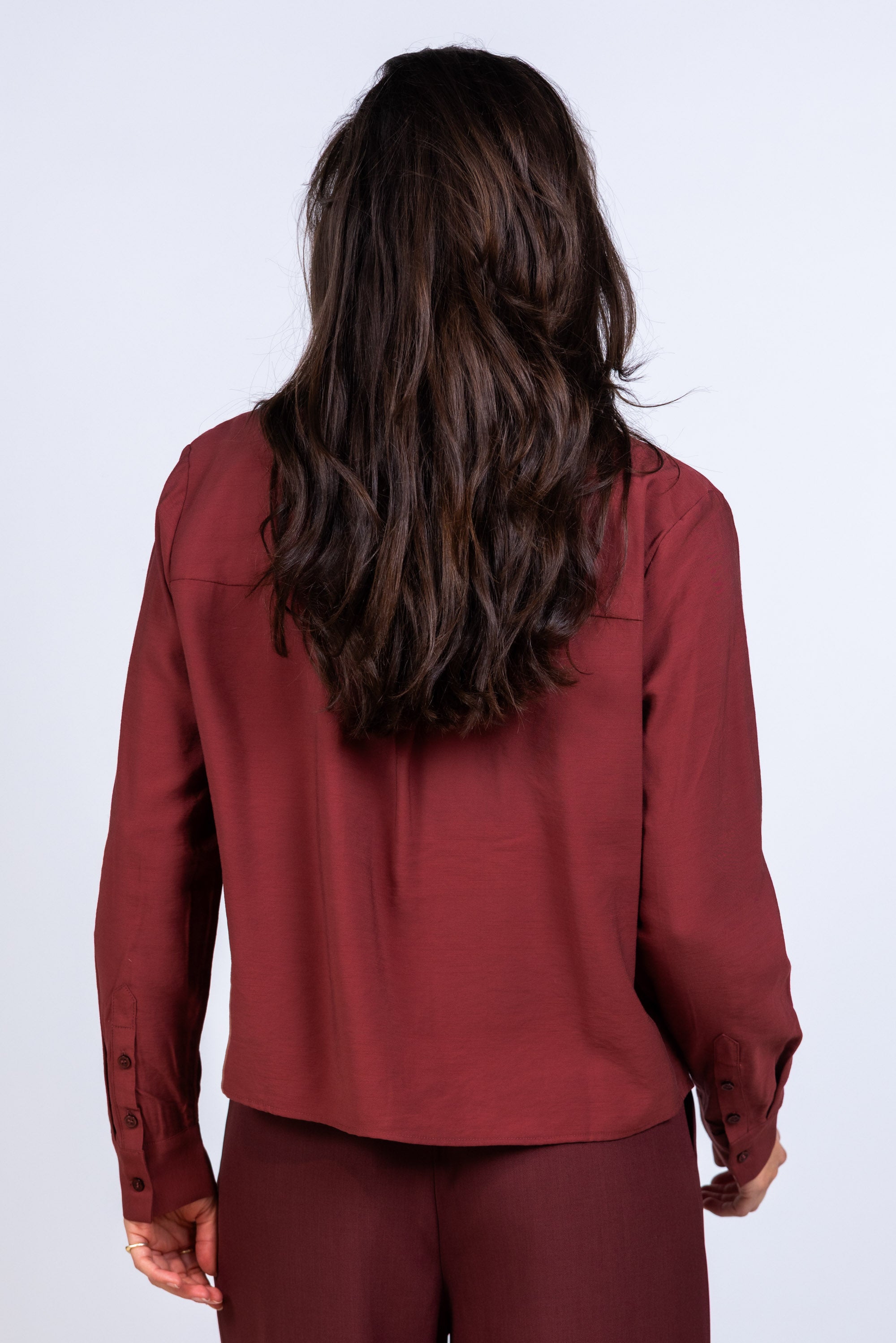 Blouse met knopen - Brique