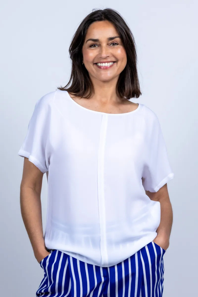MARCCAIN COLLECTIE MARCCAIN COLLECTIE AA.51.02 W90 MARCCAIN COLLECTIE AA.51.02 W90 Blouse met korte mouwen - Wit