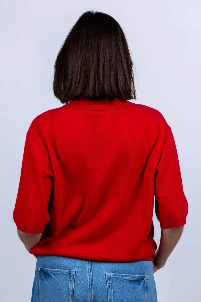 LUISA CERANO Trui met kraag - Rood