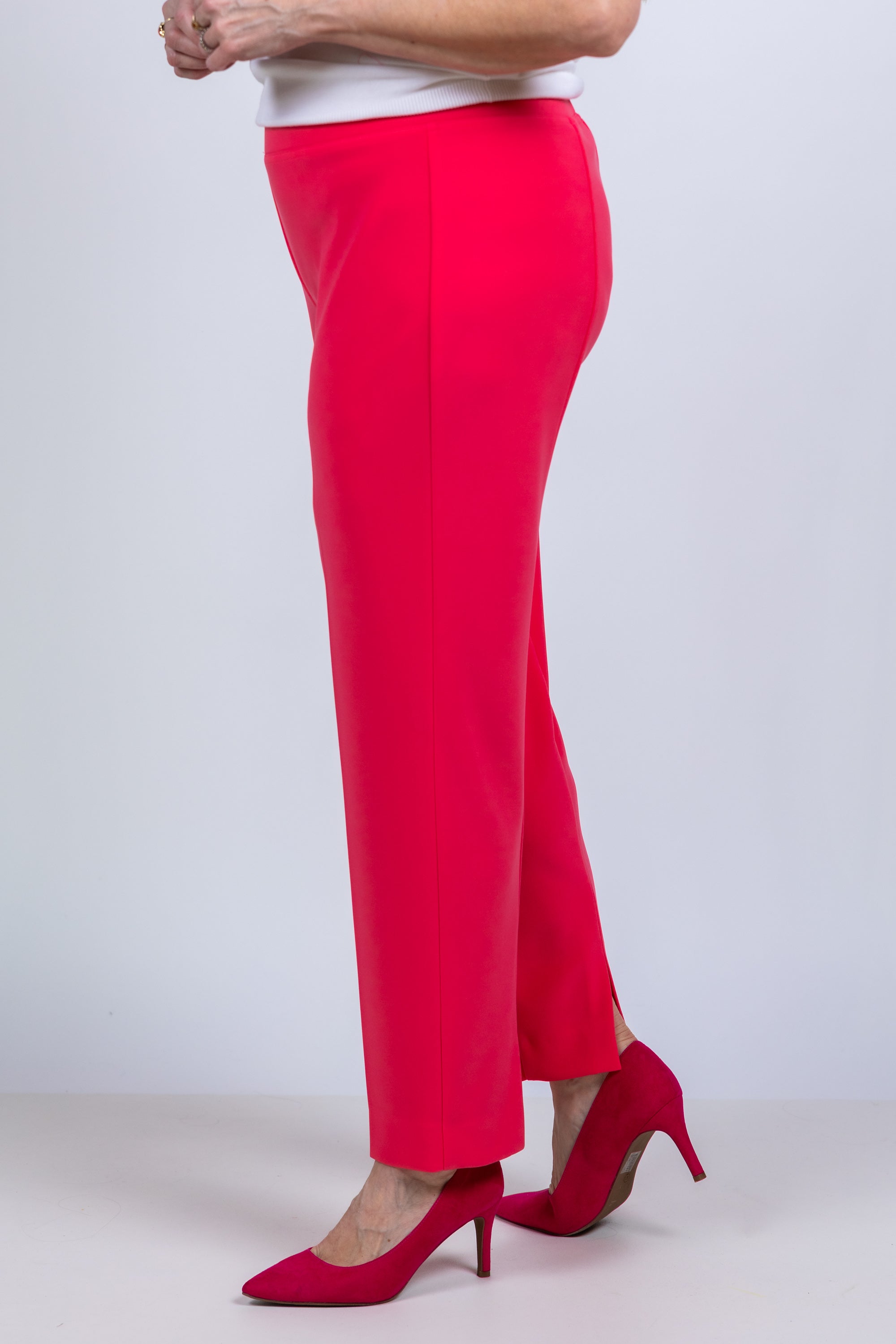 Broek met rechte pijpen - Koraalrood