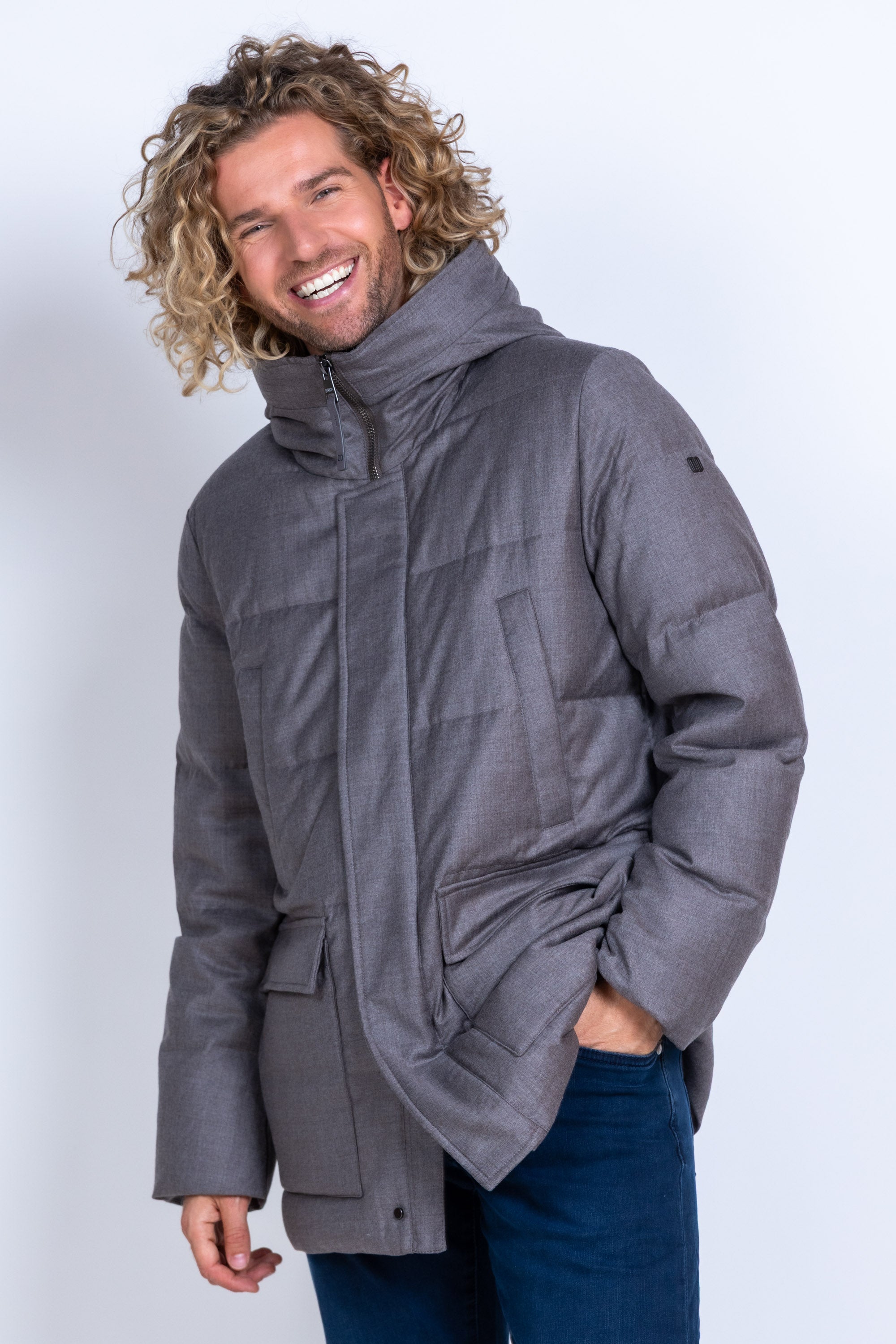 Gewatteerde jas - Taupe