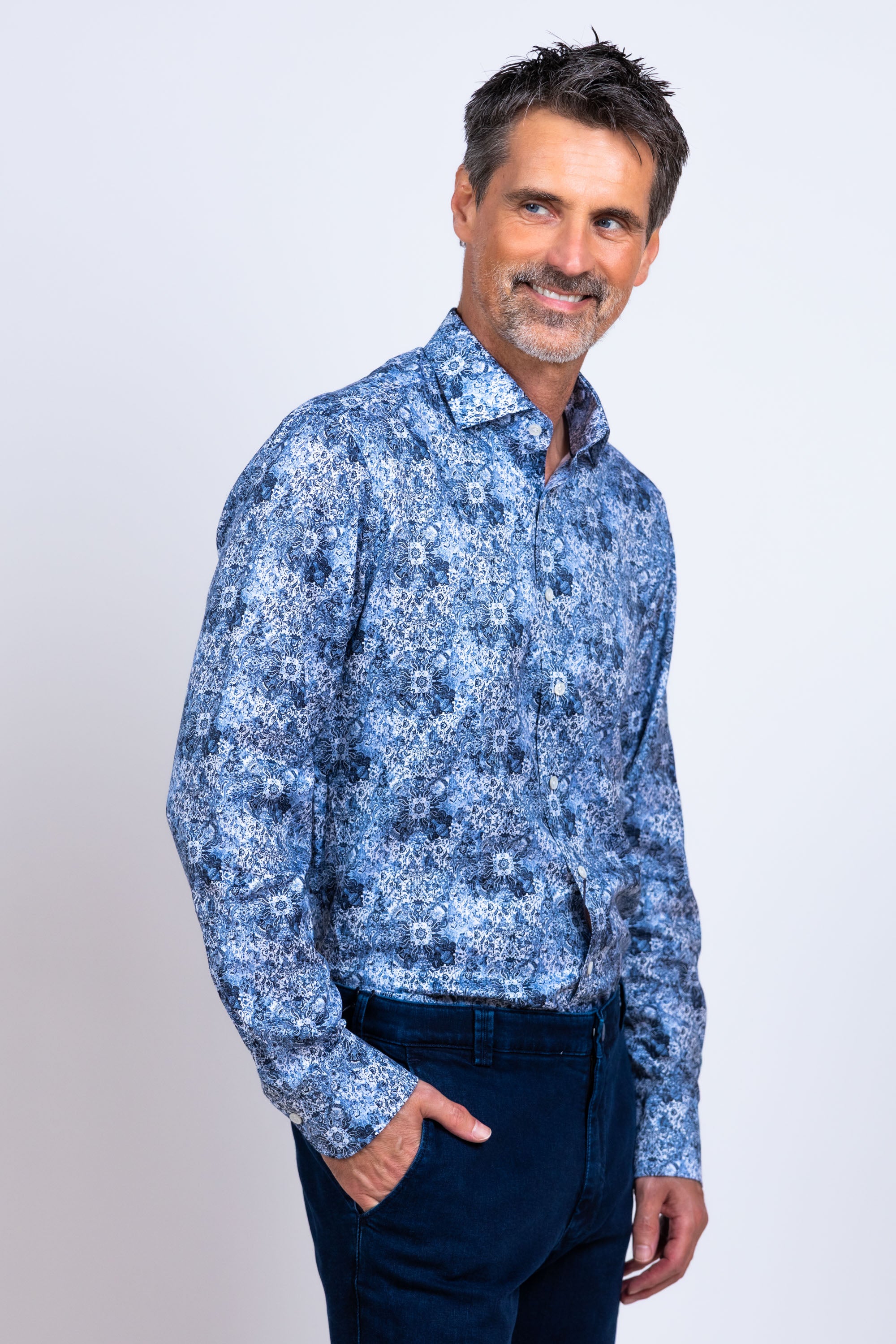 Overhemd met print - French blue