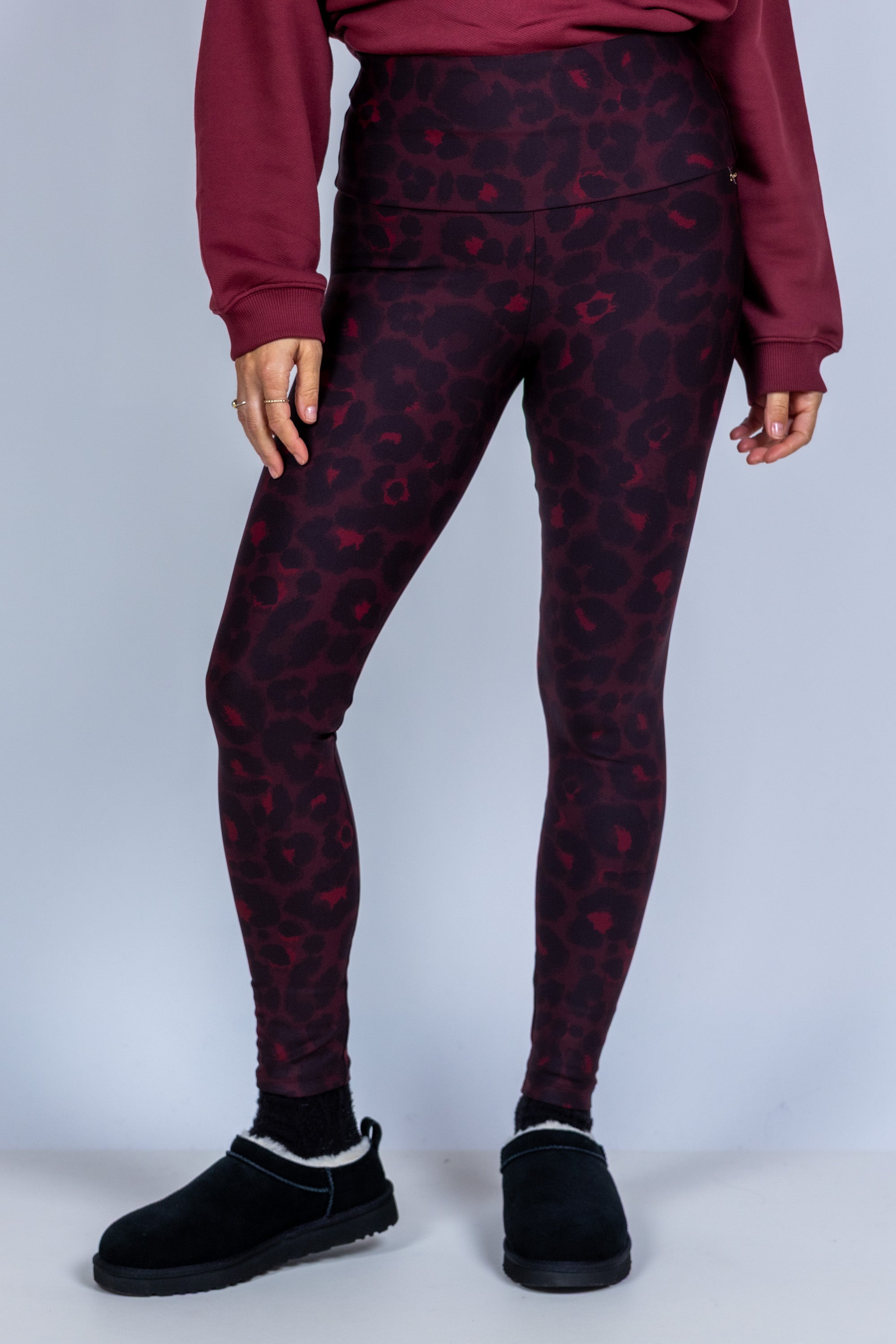 Legging met print - Donkerbordeaux