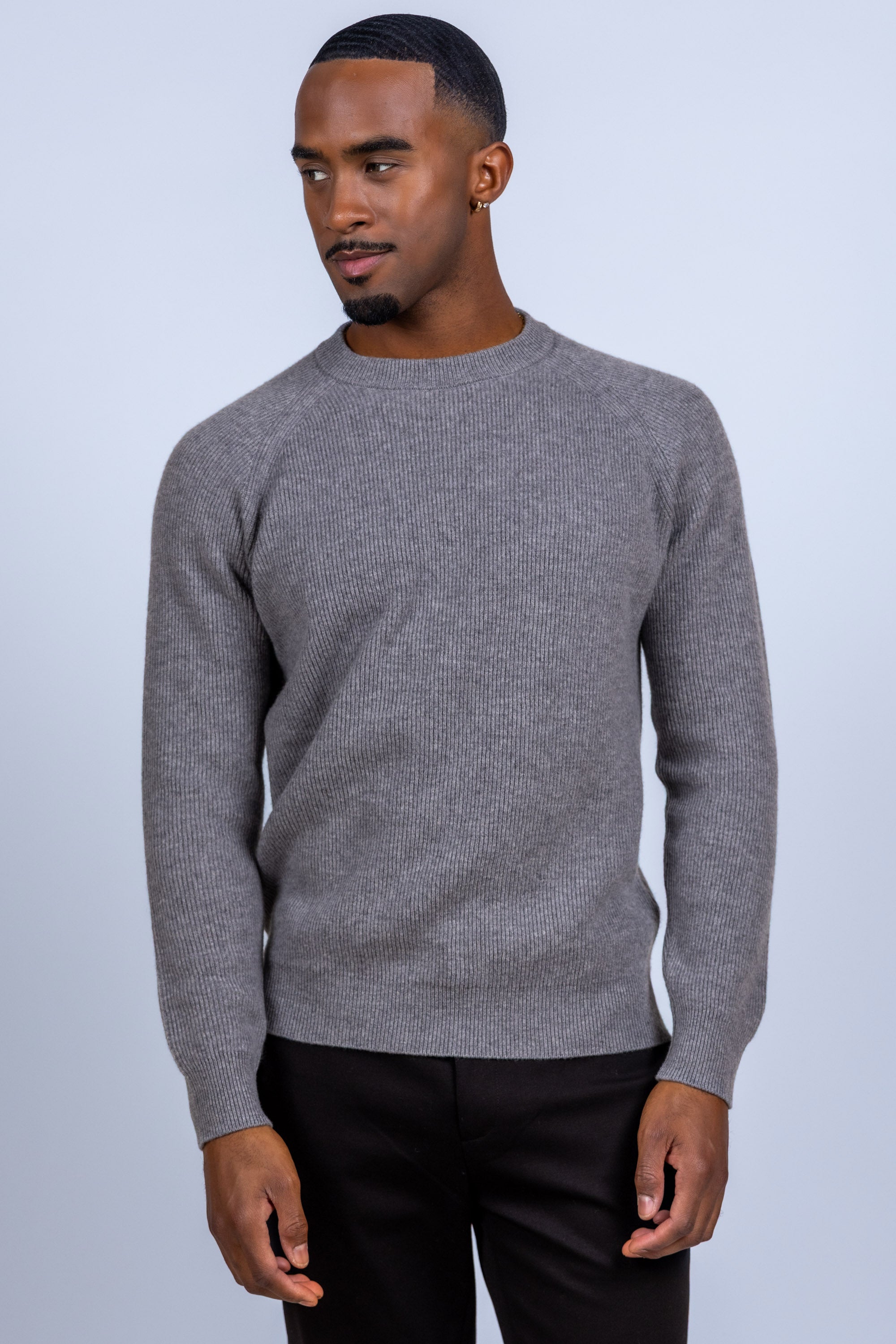 Trui met ronde hals - Middengrijs