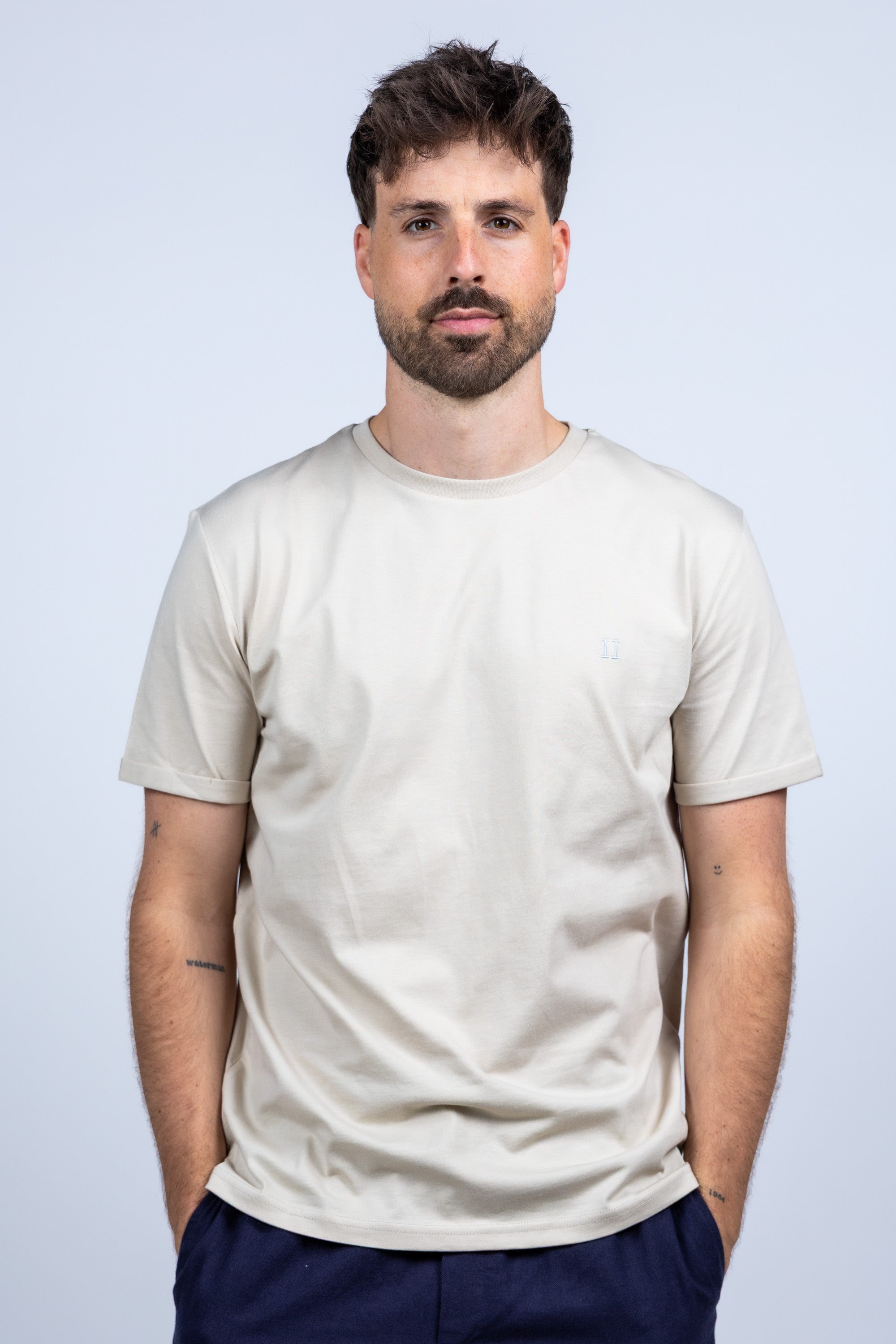 T-shirt met ronde hals - Beige
