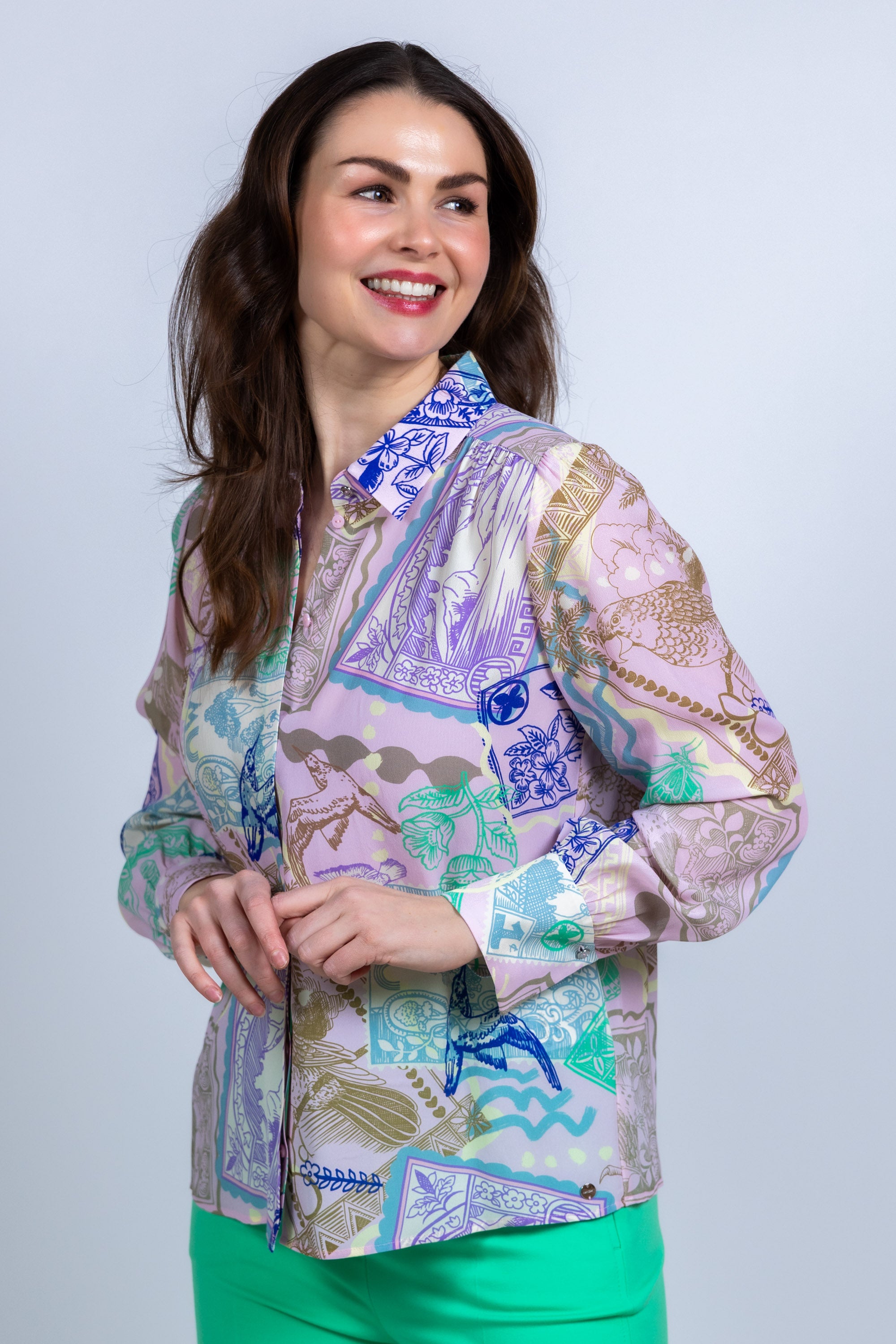 Blouse met print - Roze