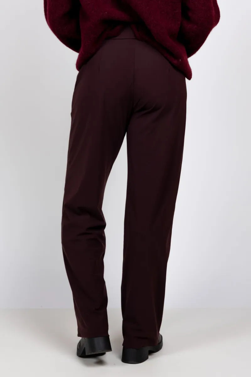 REPEAT Pantalon met koordje - Aubergine/plum