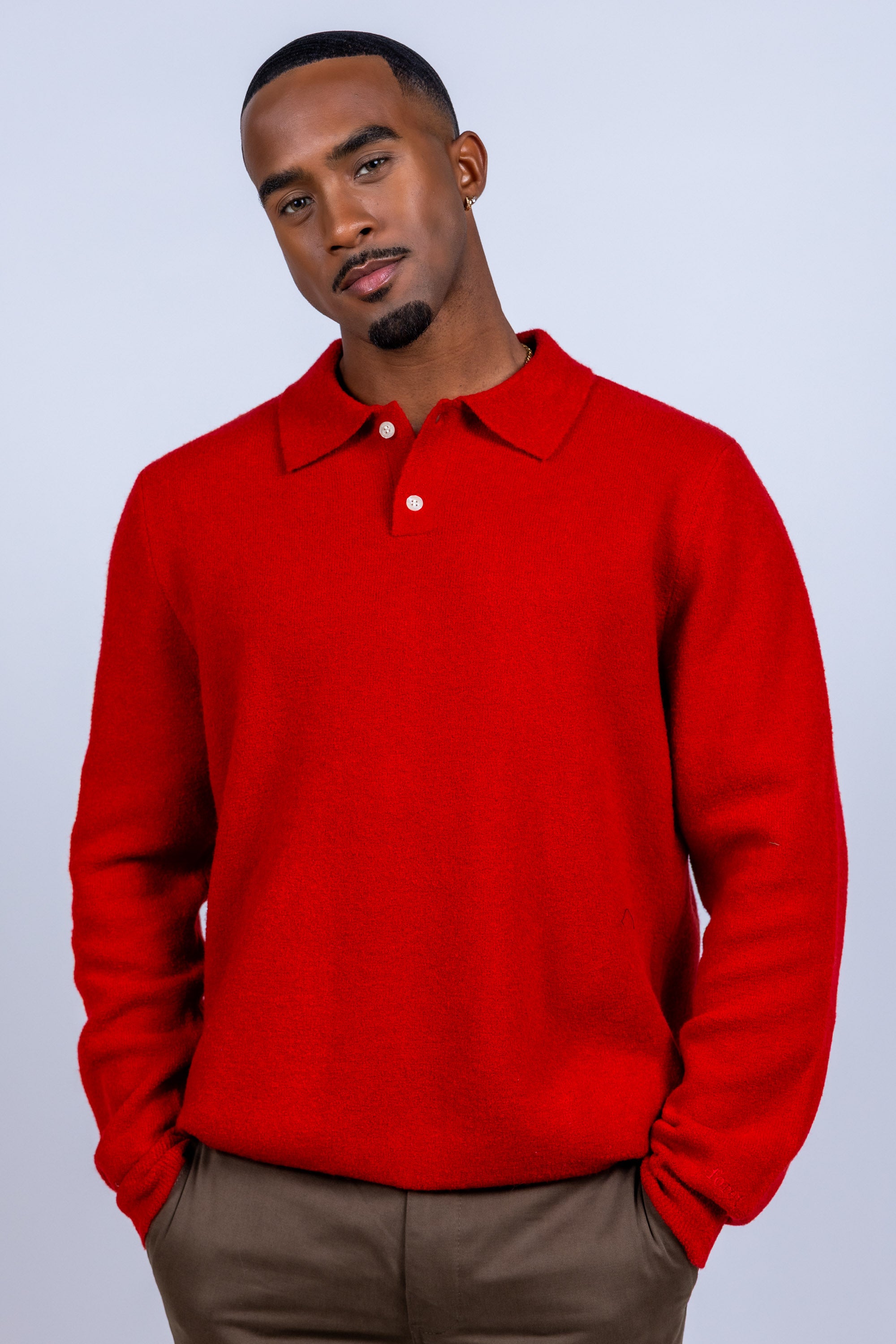 Trui met kraag - Rood