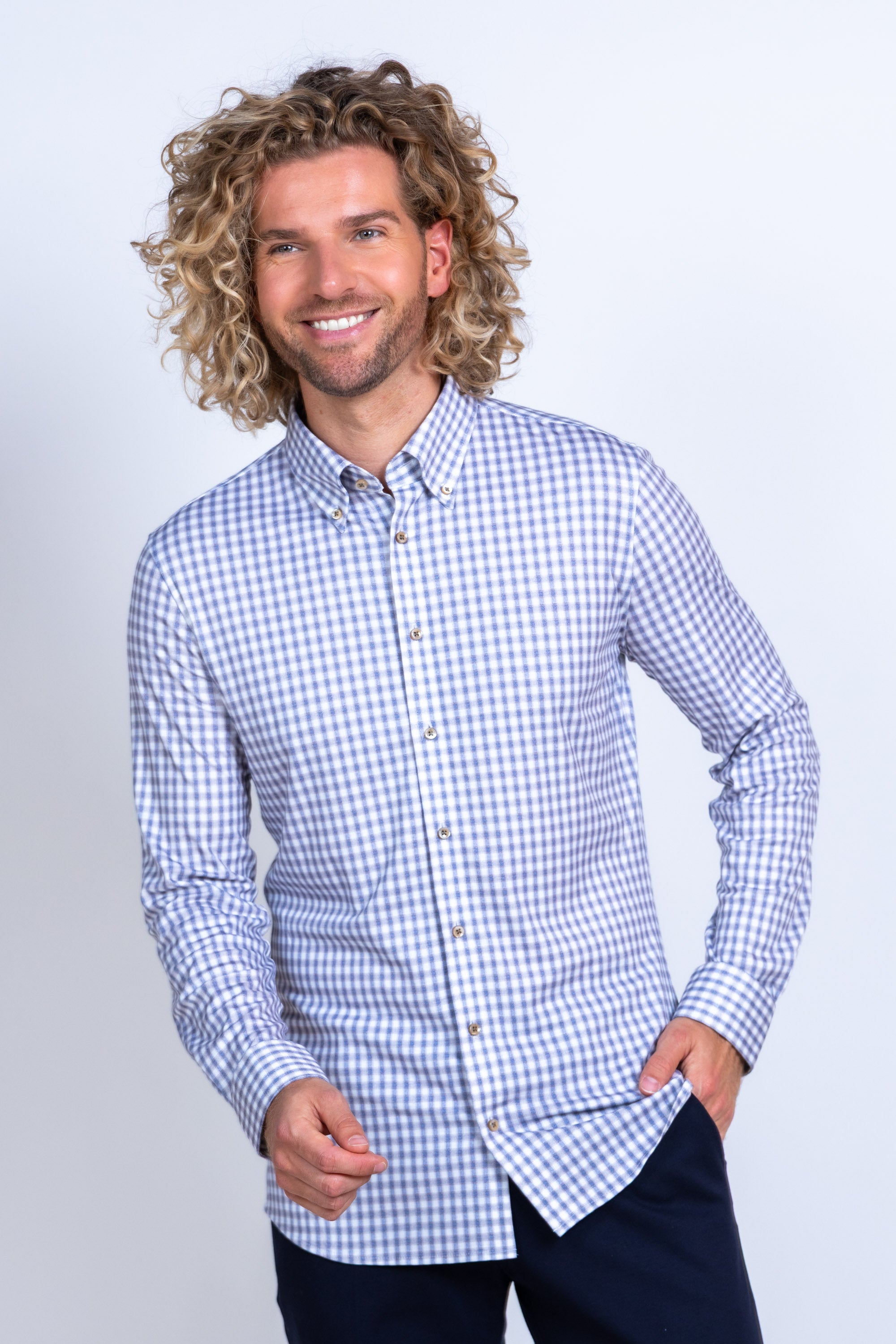 Overhemd met ruit - Zand