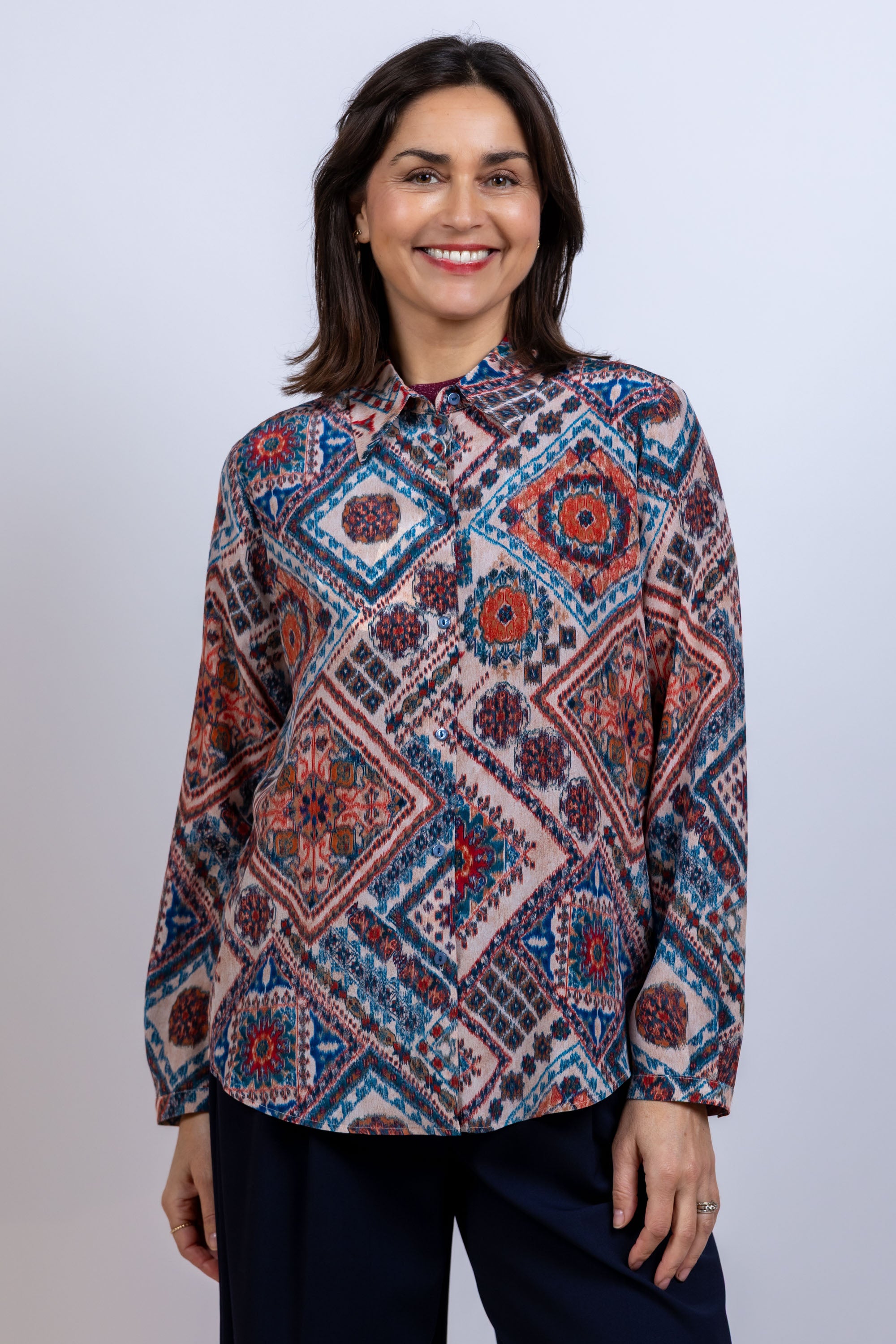 Blouse met print - Roze