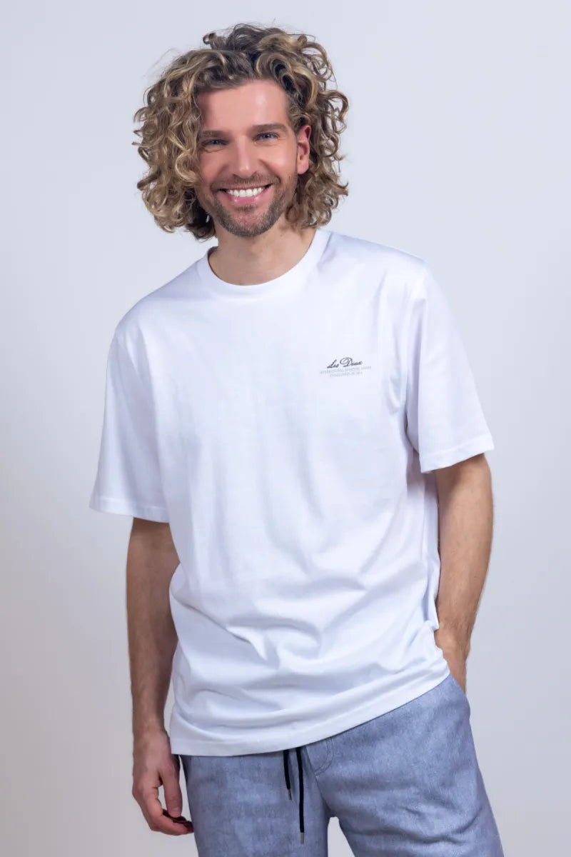 LES DEUX H LES DEUX H 1001476 LES DEUX H 1001476 T-shirt met print - Wit