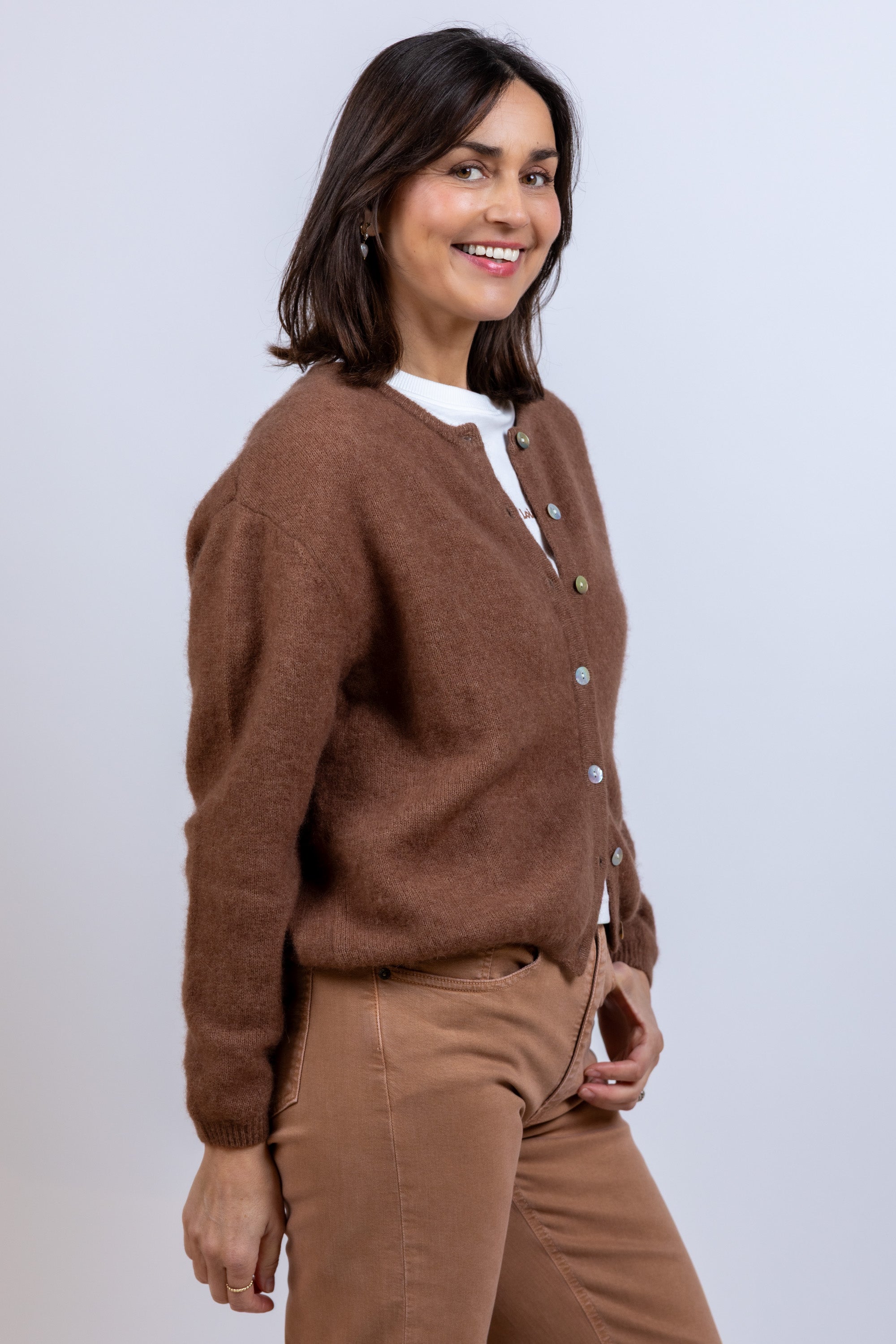 Vest met knopen - Koffie met melk