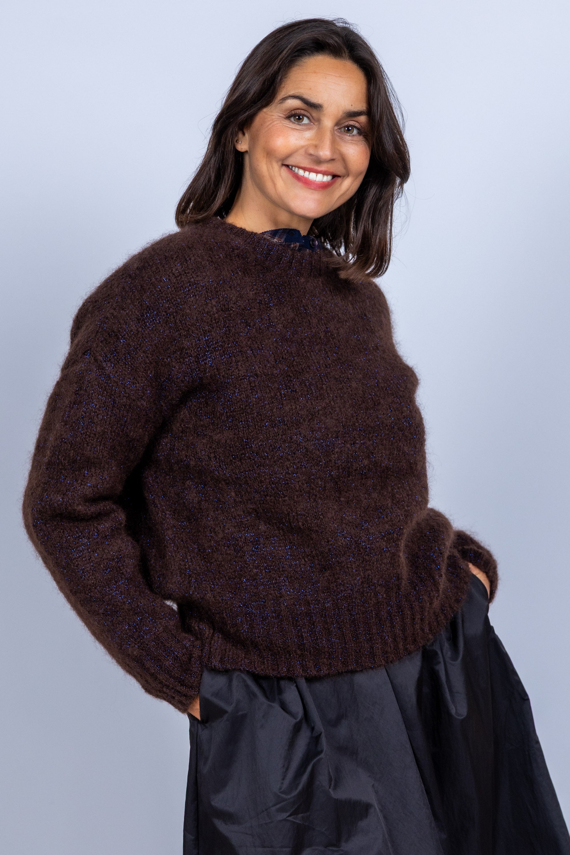 Trui met ronde hals - Bruin