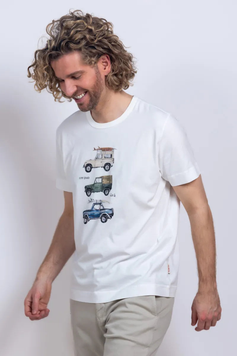 BOB BOB P26Color VR0386 T-shirt met print - Ecru