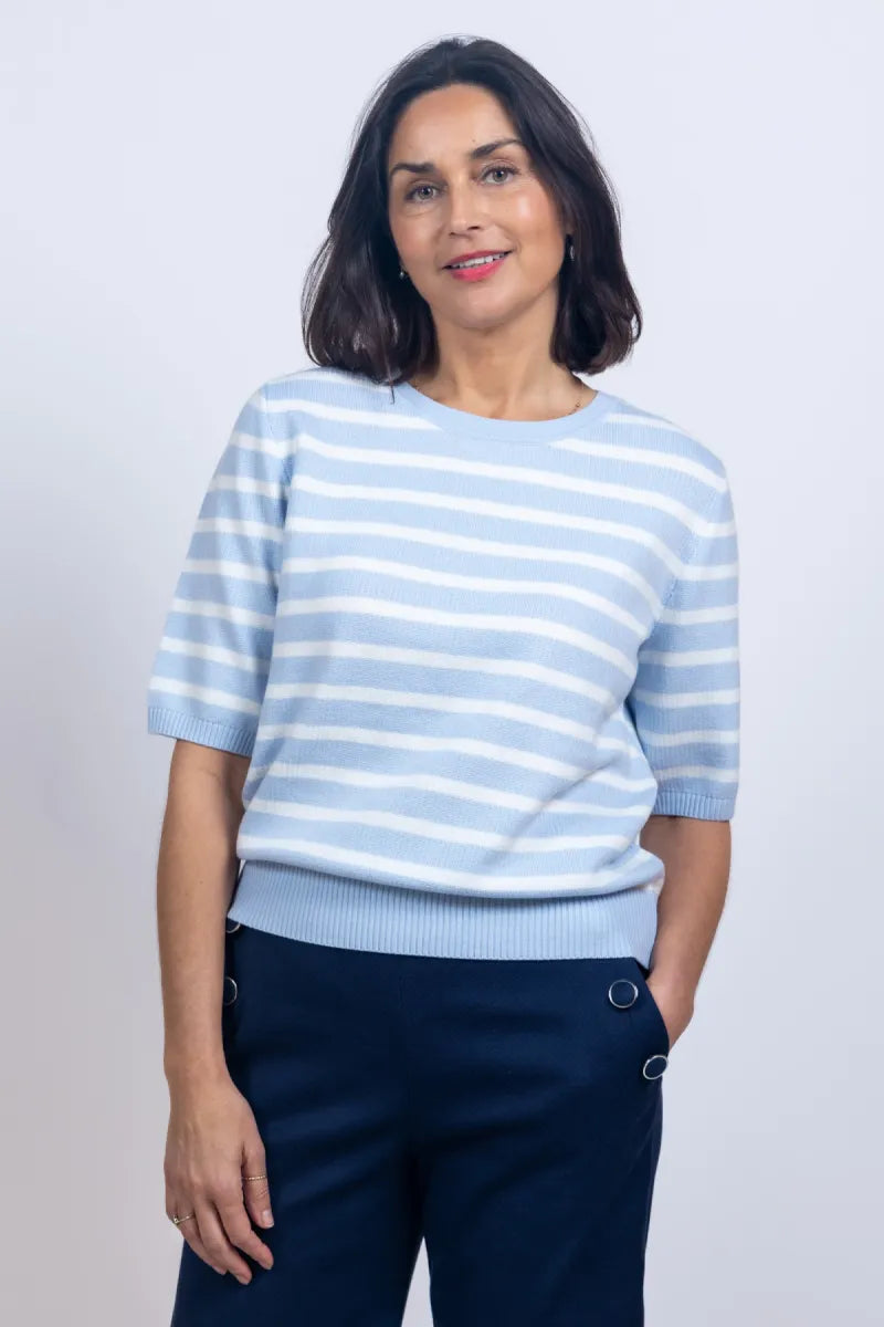 YAYA YAYA 01-000560-603 YAYA 01-000560-603 Trui met strepen - Bleu