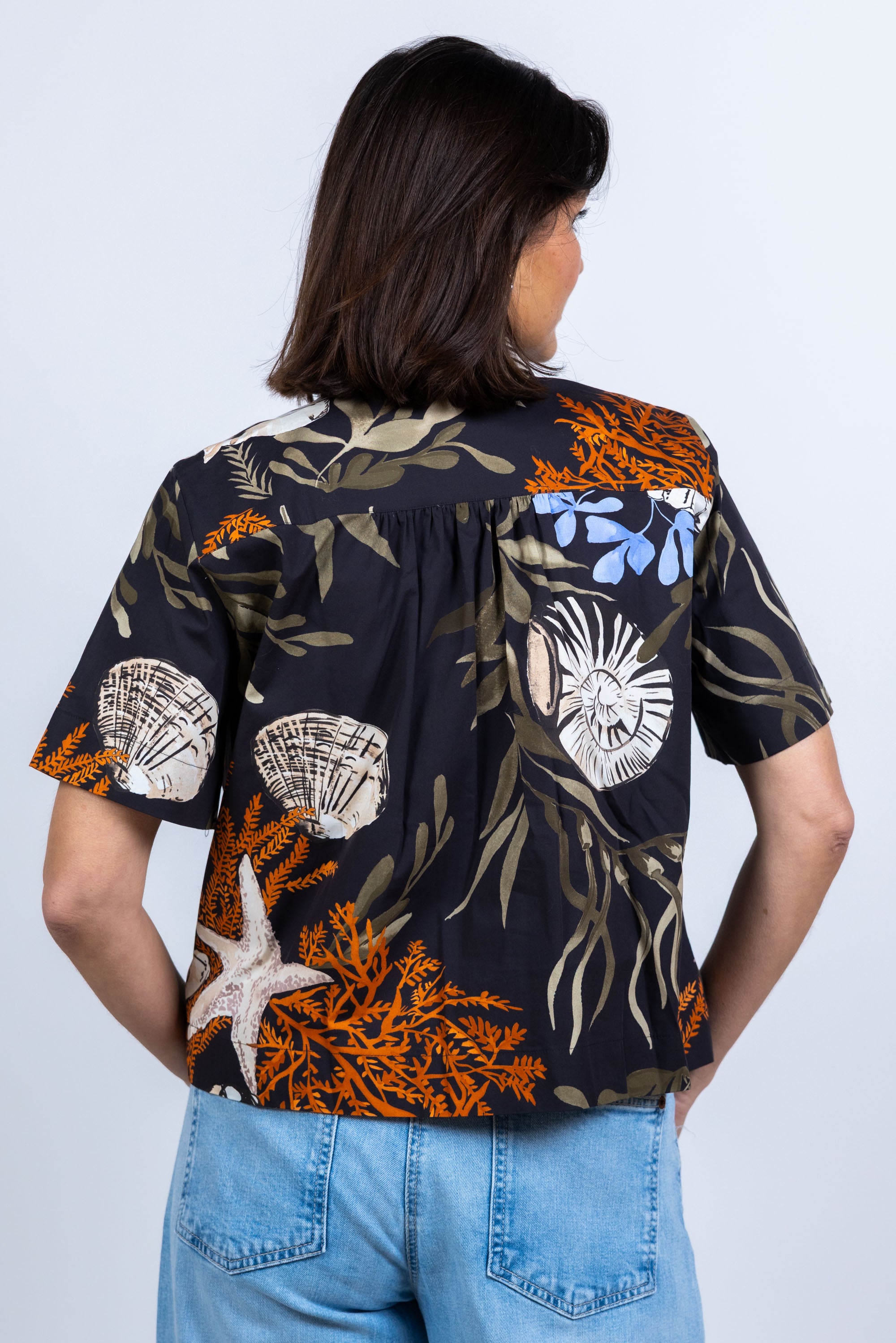 Blouse met print - Zwart