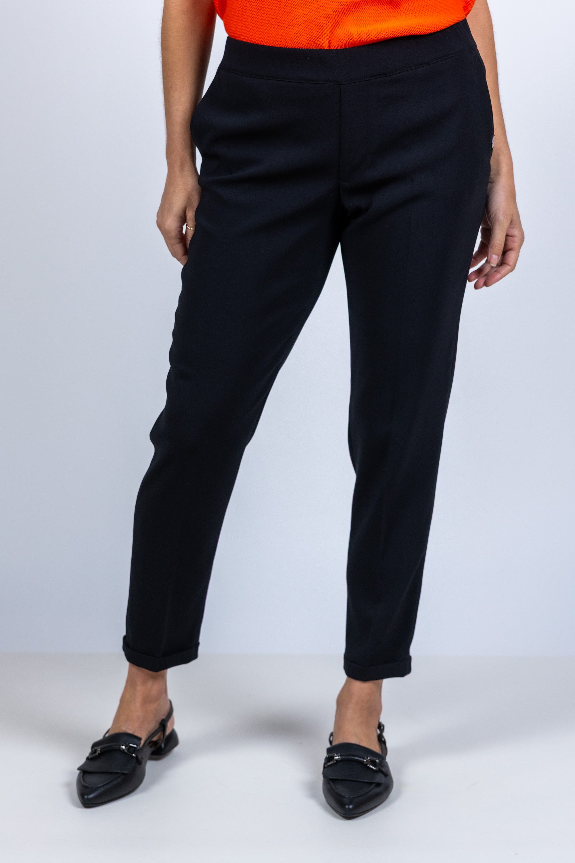 Broek met omslag - Zwart