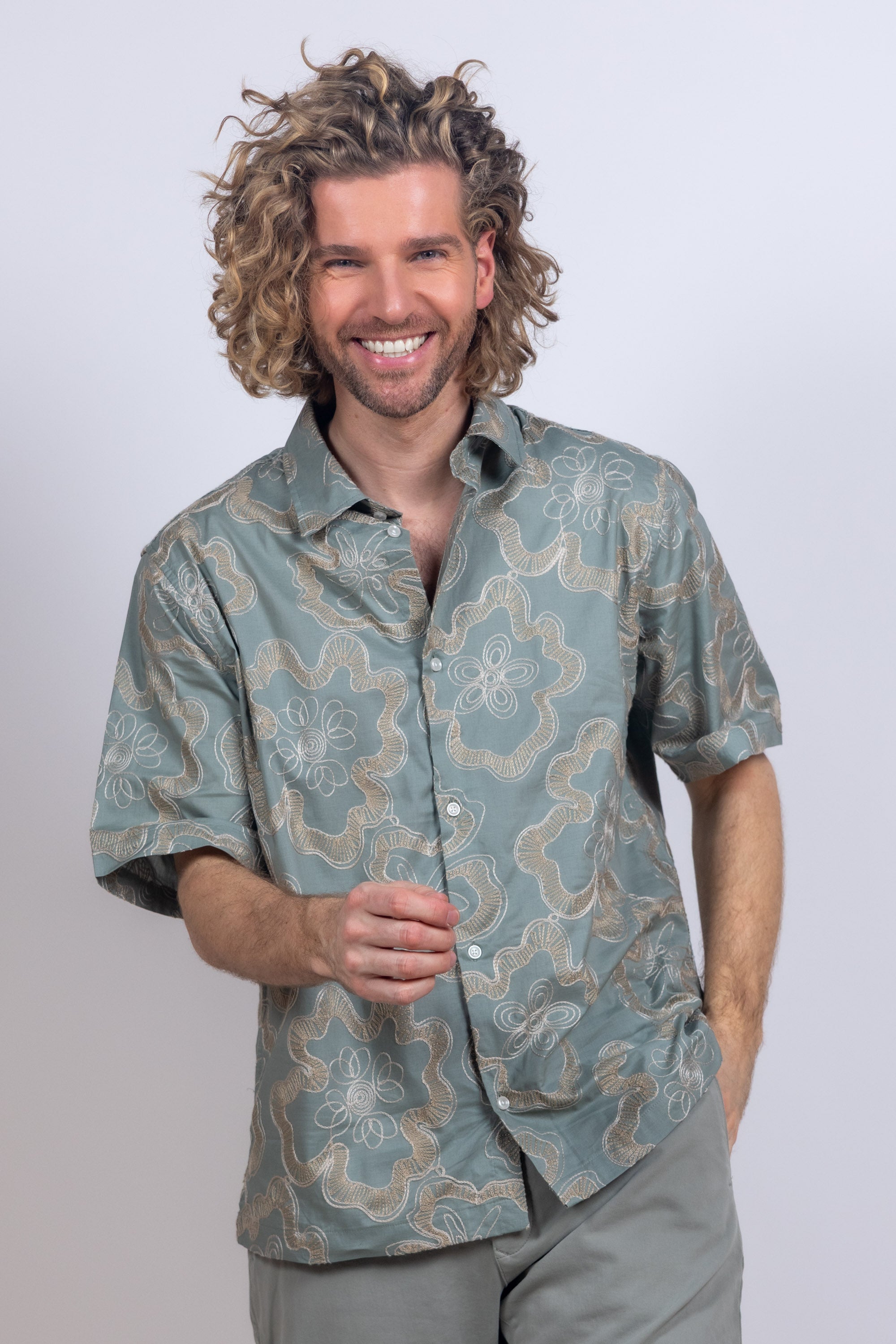 Shirt met print - Khaki