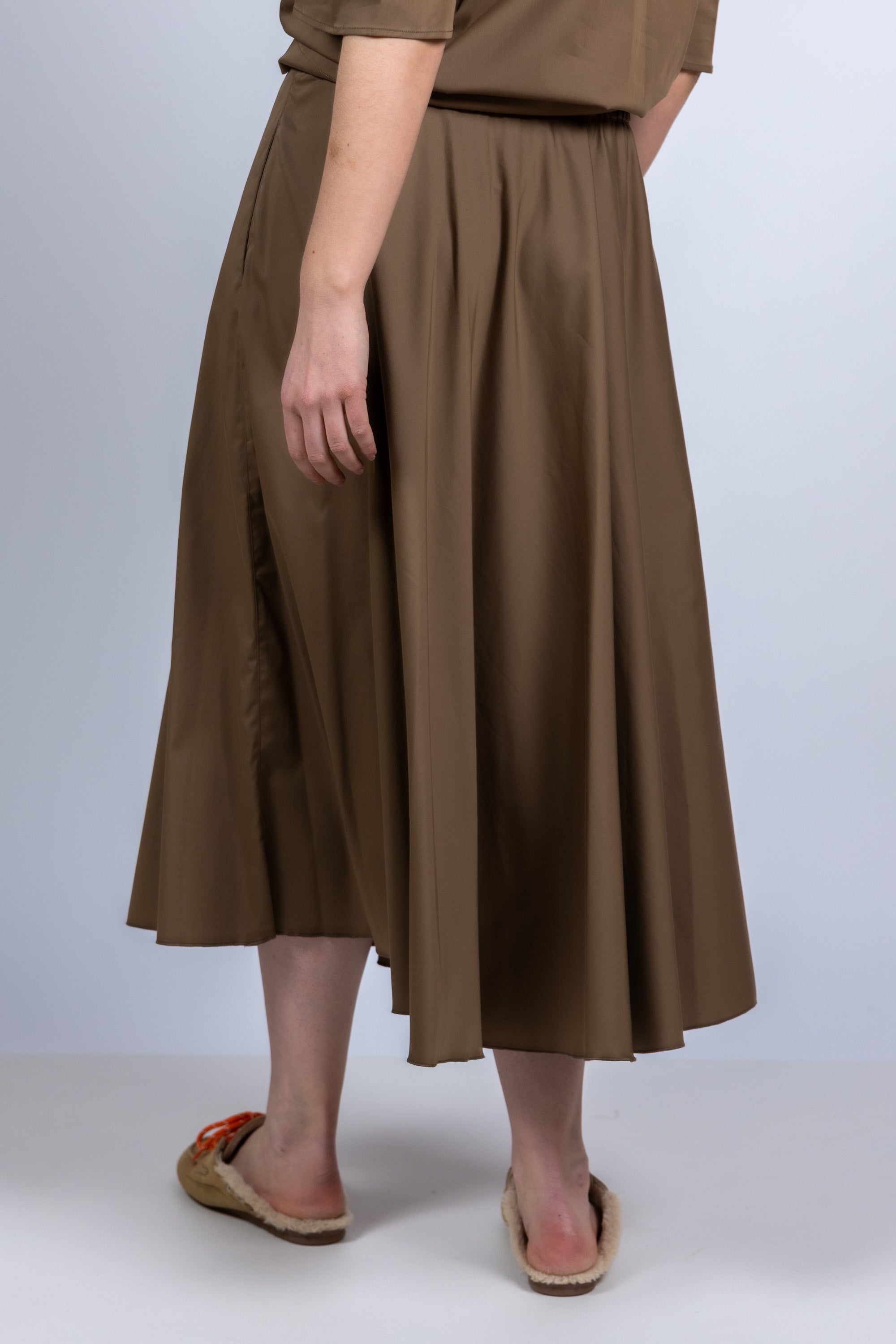Rok met elastische taille - Taupe