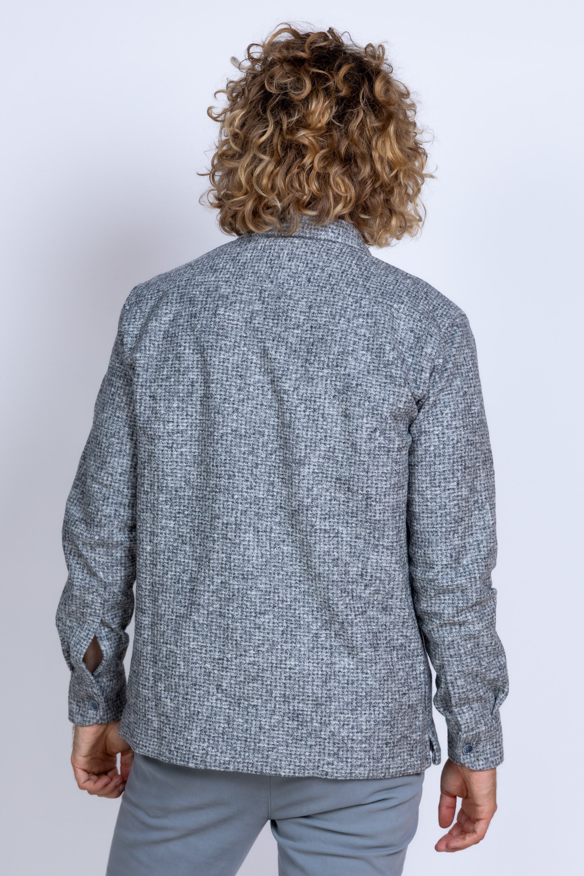 Overshirt met knopen - Lichtgrijs