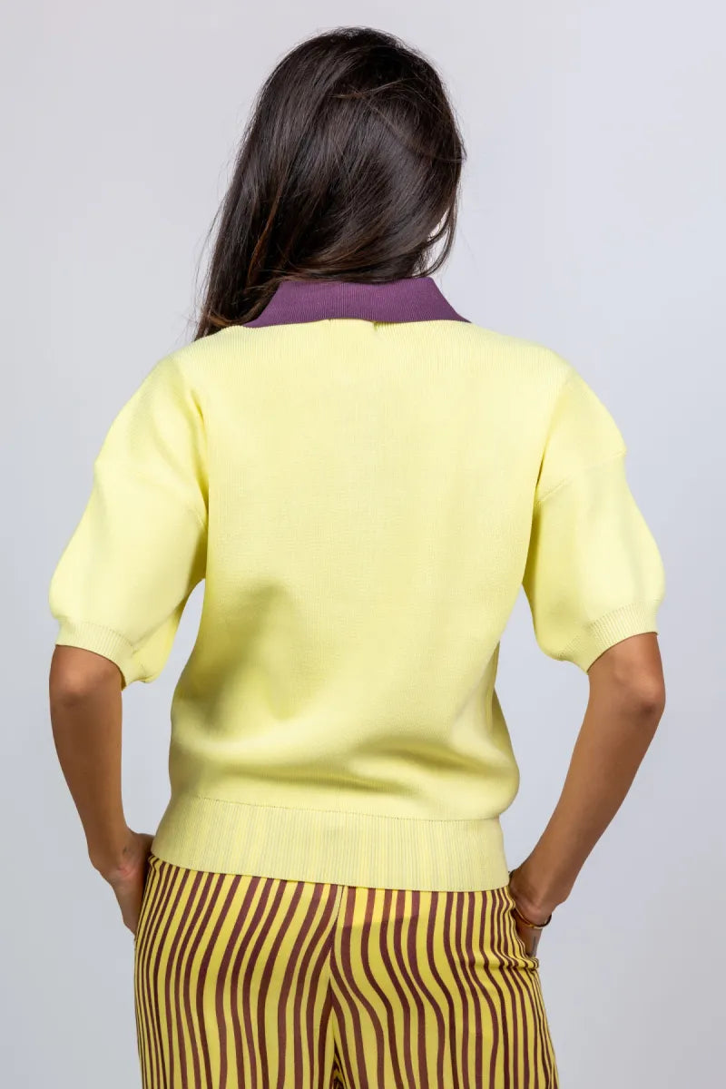 HARPER & YVE HARPER & YVE HS6P413 T-shirt met kraag - Geel