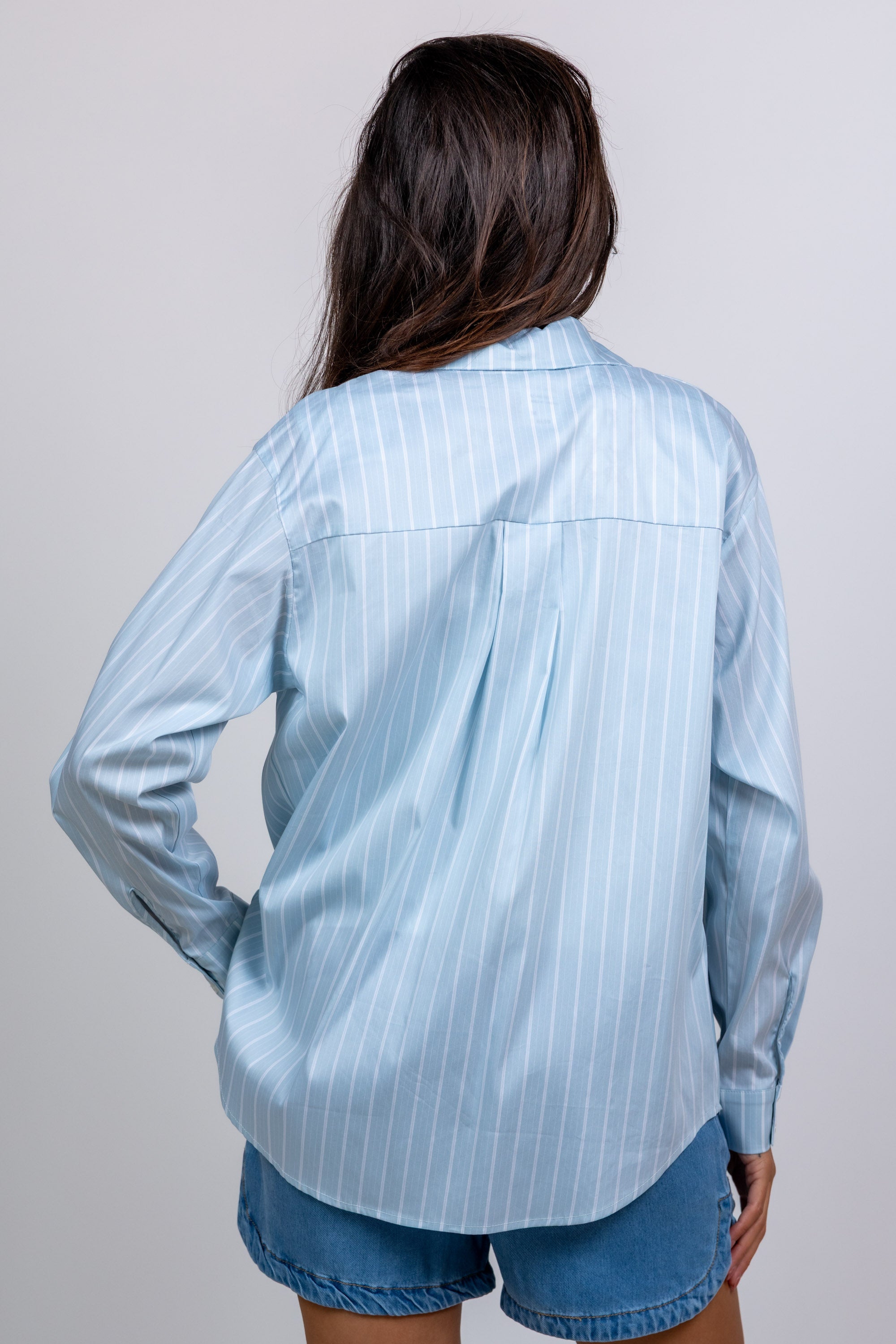Blouse met strepen - Bleu