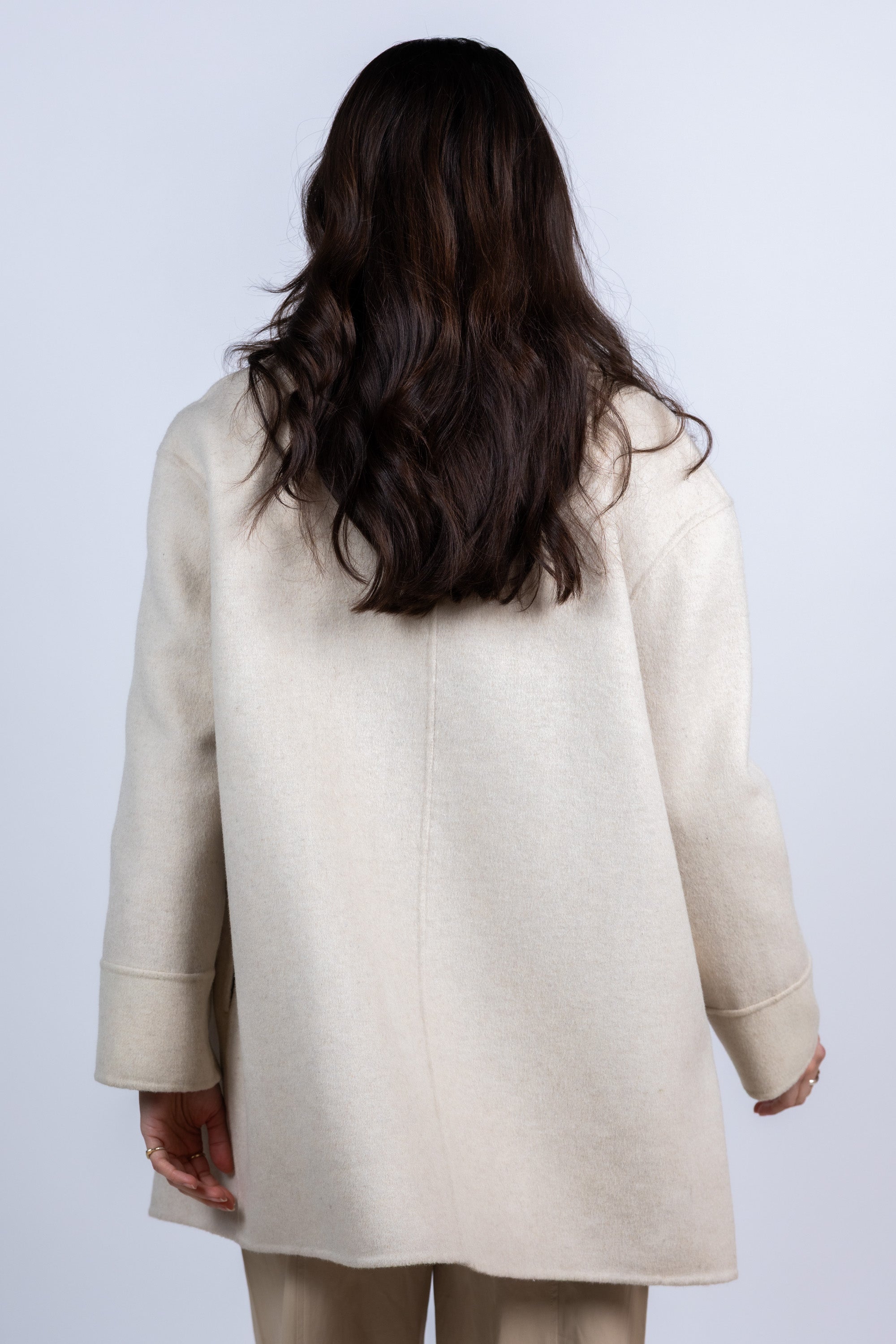 Jas met franjes - Beige