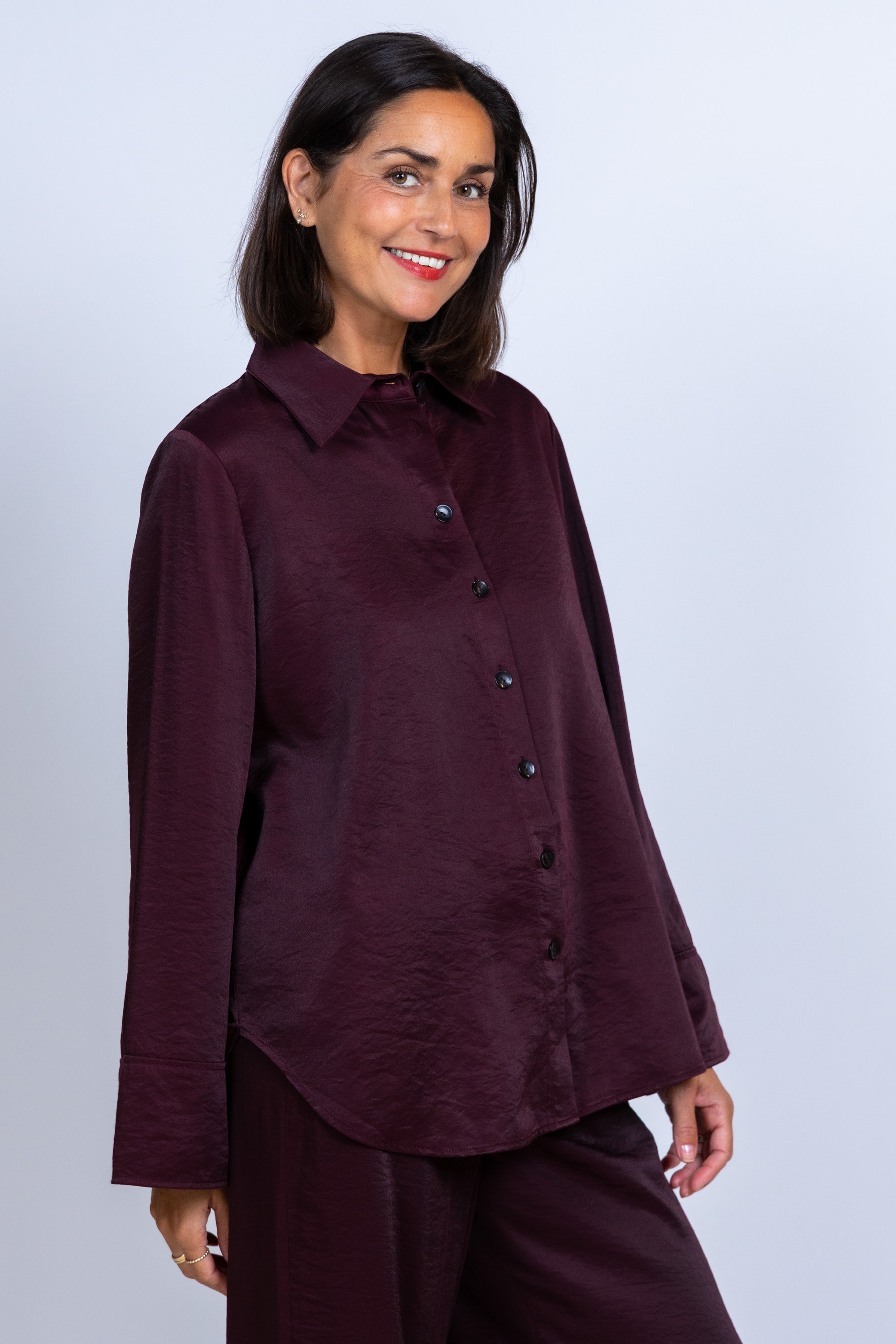 Blouse met knopen - Burgundy