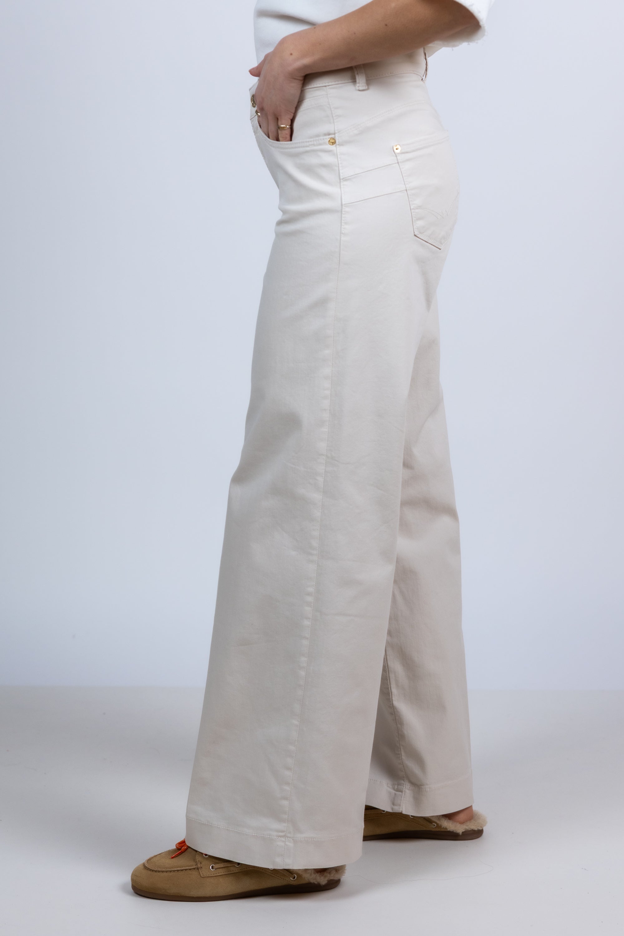 Wijde broek - Ecru