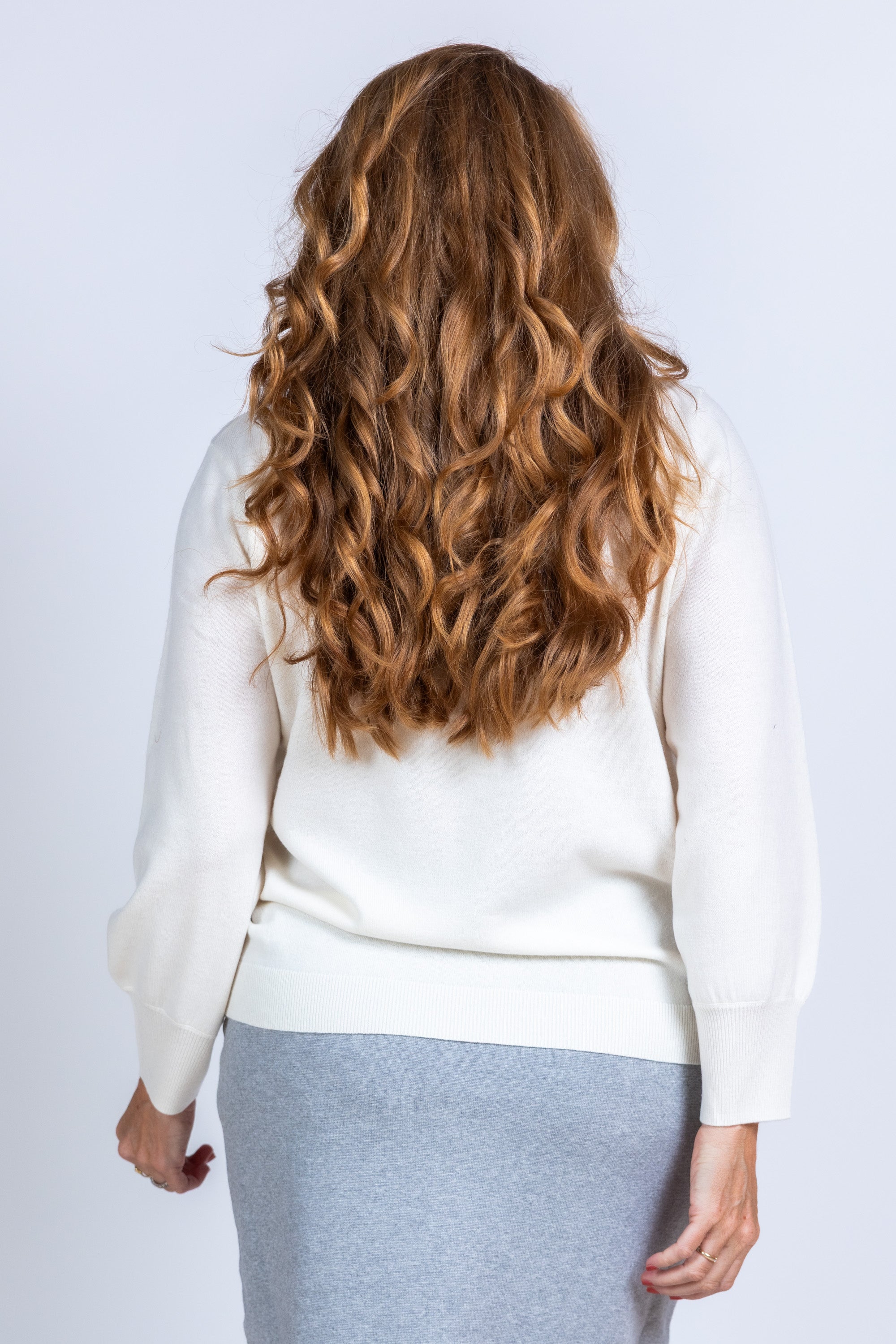 Trui met knoopdetail - Ecru