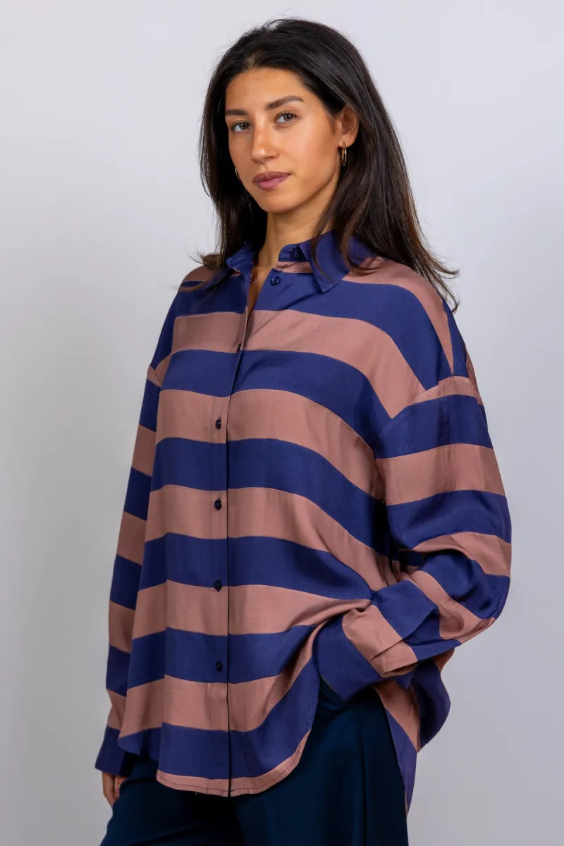 ESSENTIEL ANTWERP ESSENTIEL ANTWERP JAIM Blouse met strepen - Marine
