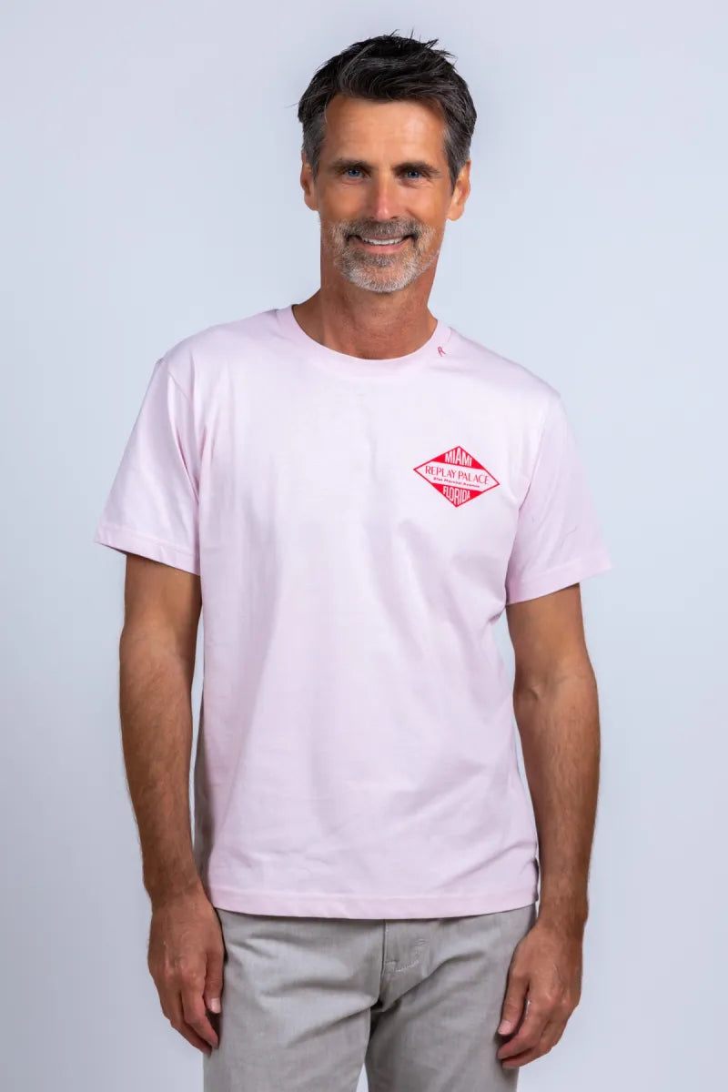 REPLAY H REPLAY H M33440002660 T-shirt met print - Pink/cyclaam