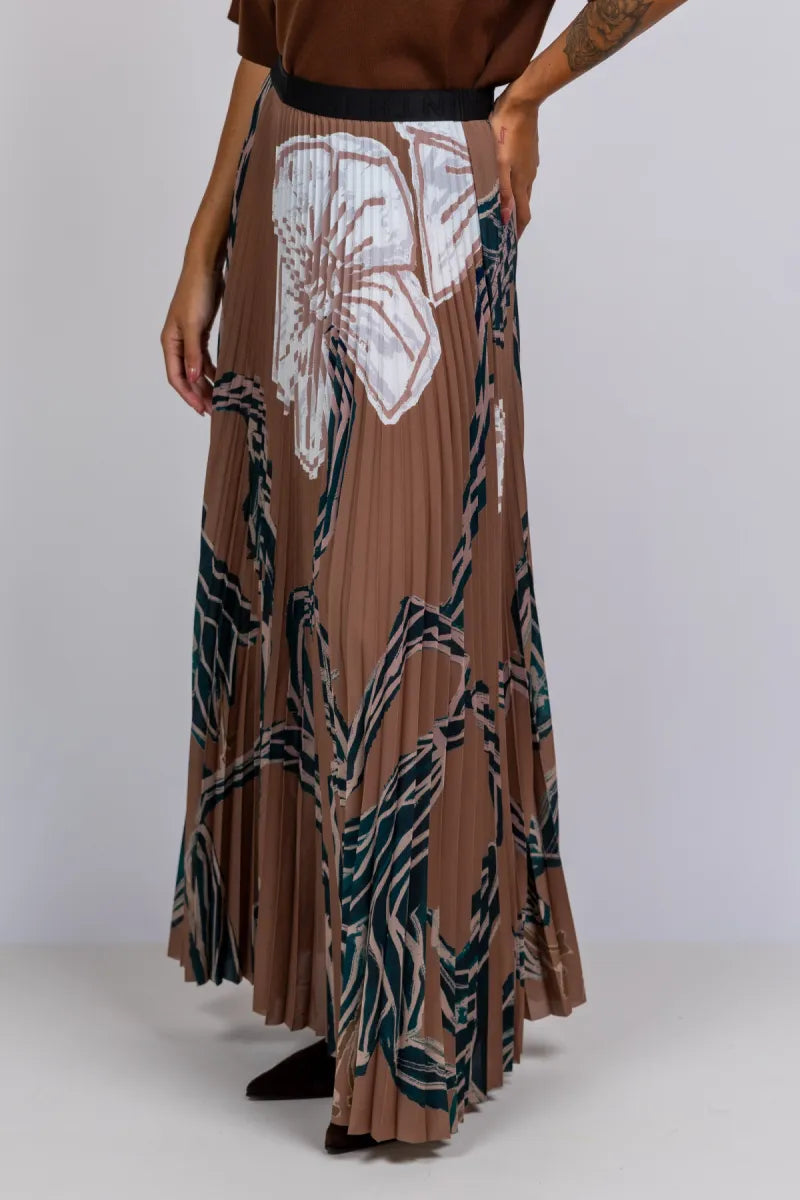MUNTHE MUNTHE TAULLA MUNTHE TAULLA Plissé rok met print - Camel